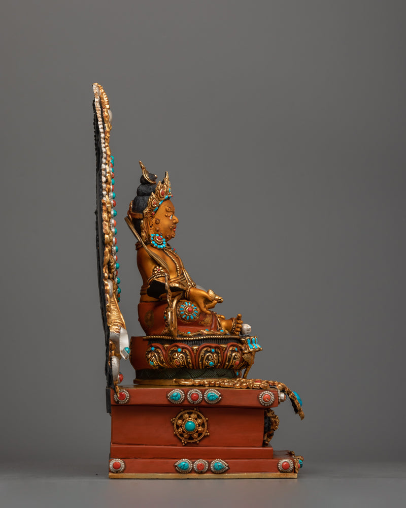 Himalayan Craftsmanhsip Dzambhala Statue for Shrine | Enlightened Wealth Deity