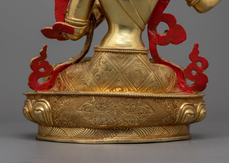 Manjushri Holding Sword Buddha Sculpture | Tibetan Wisdom Deity of Knowledge