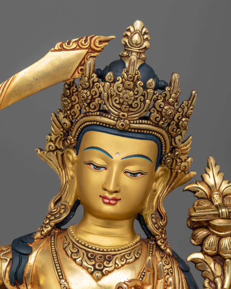 Flaming Sword Holder Enlightened Manjushri Deity | Embodiment of Wisdom