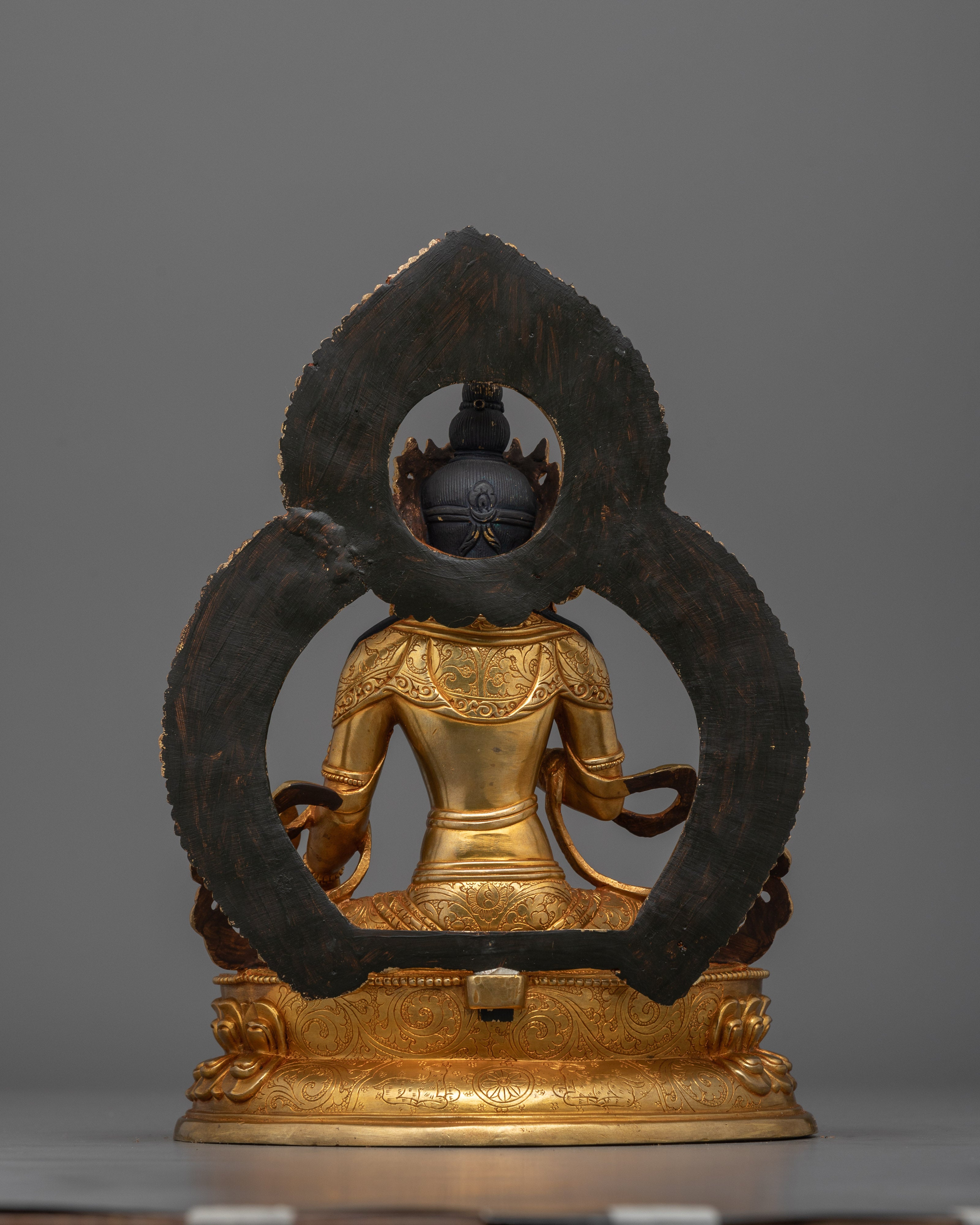24K Gold Gilded Sacred Buddhism Kshitigarbha | Tibetan Protector of Beings