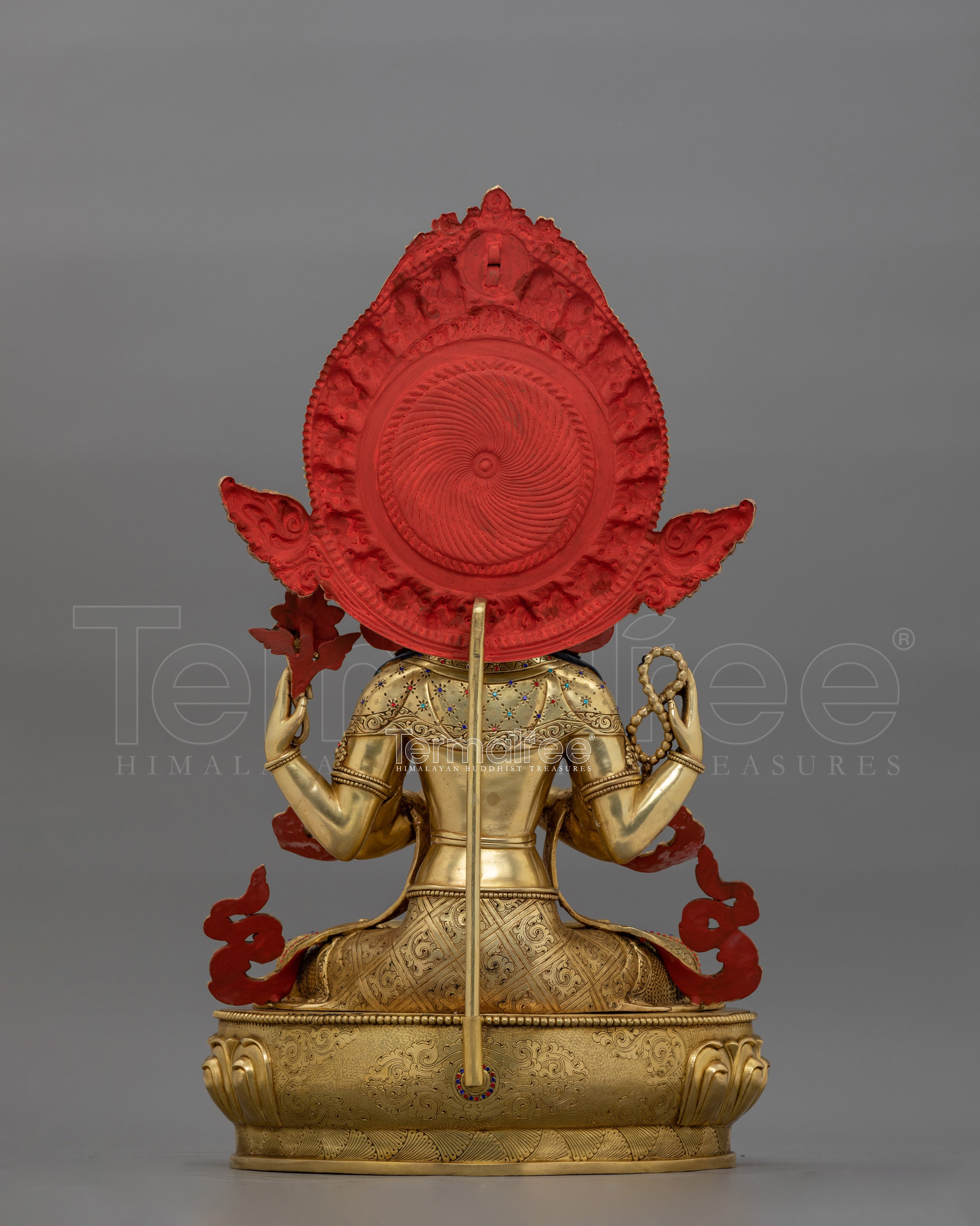 Traditional Chenrezig Dharma Statue | Tibetan Bodhisattva Sculpture