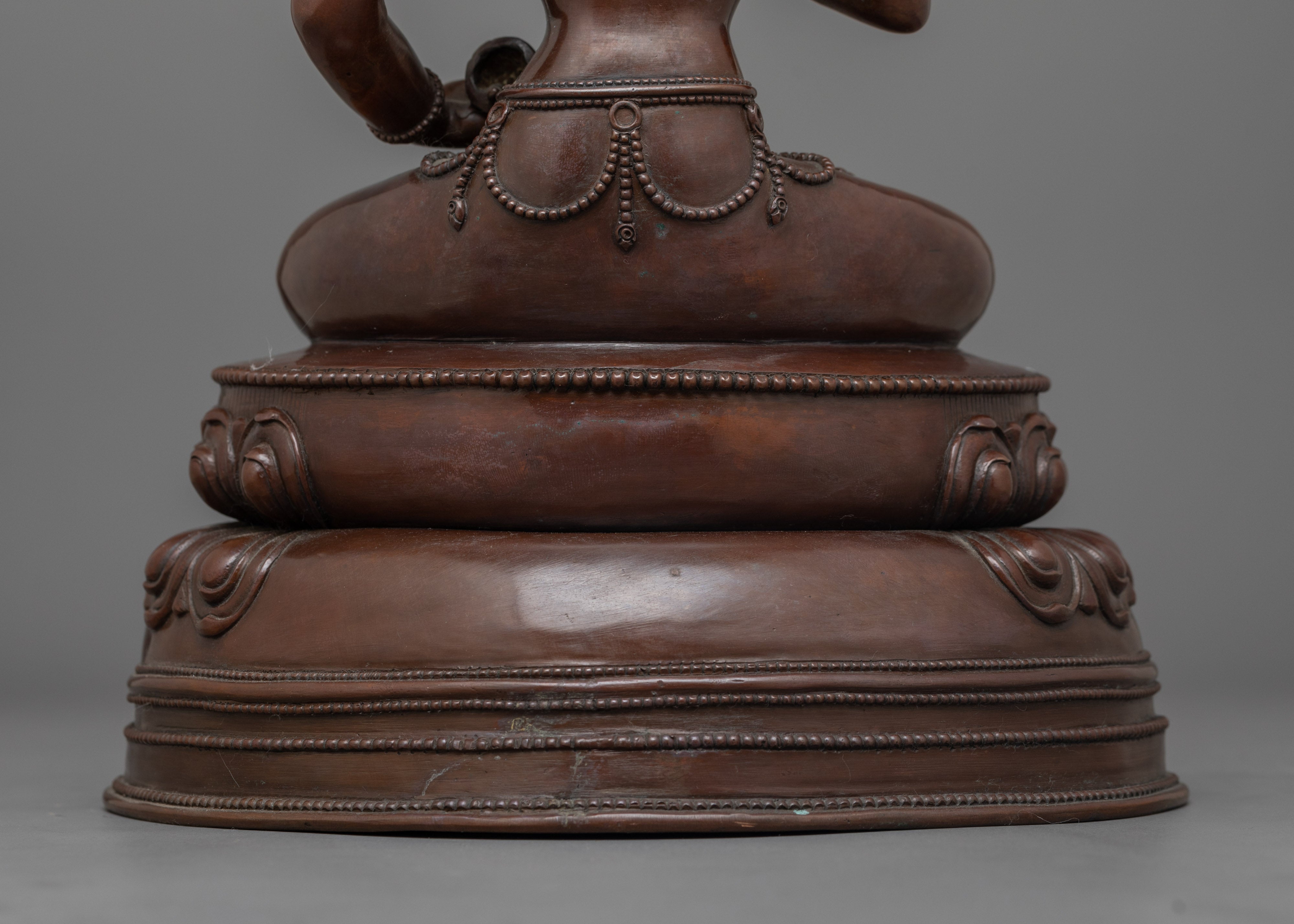 Serene Buddhist Vajrasattva Statue | Tibetan Oxidized Copper Sculpture