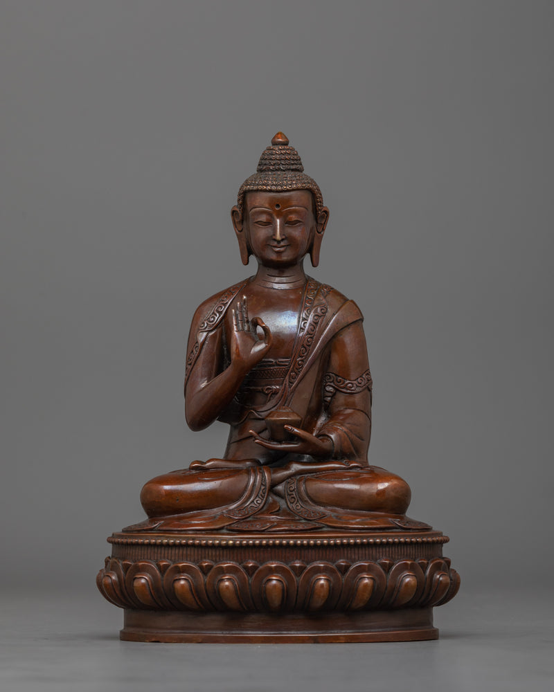 Handcarved Five Dhyani Buddha Statue | Tibetan Buddhism Artwork