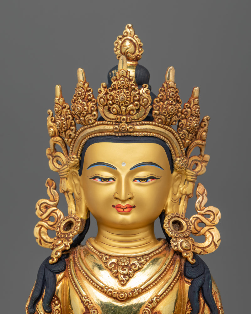 Serene Amitayus Tibetan Buddha Statue | The Infinite Life Deity