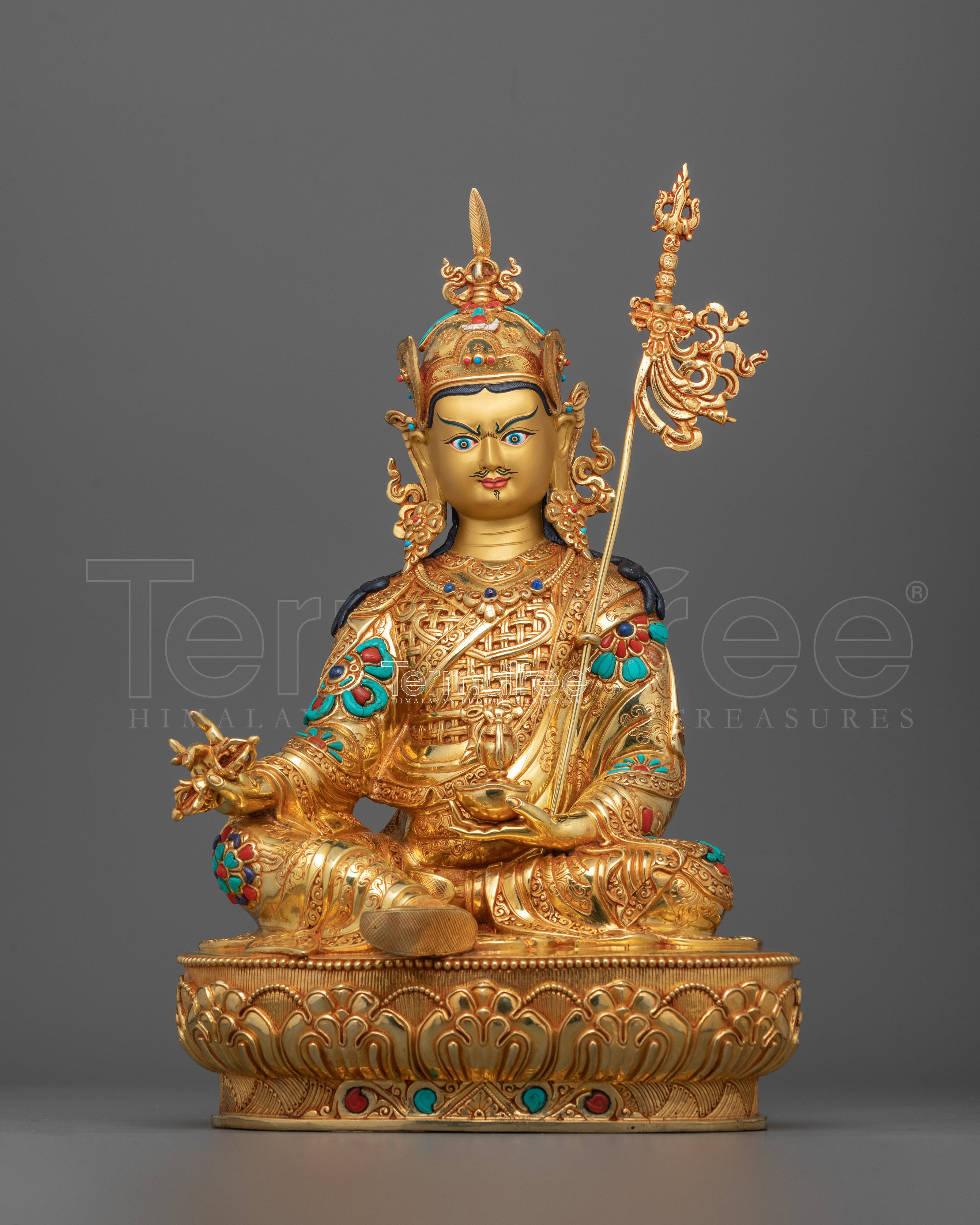 Tantric Master Rinpoche Guru Padmasambhava | Handcrafted Tibetan Statue