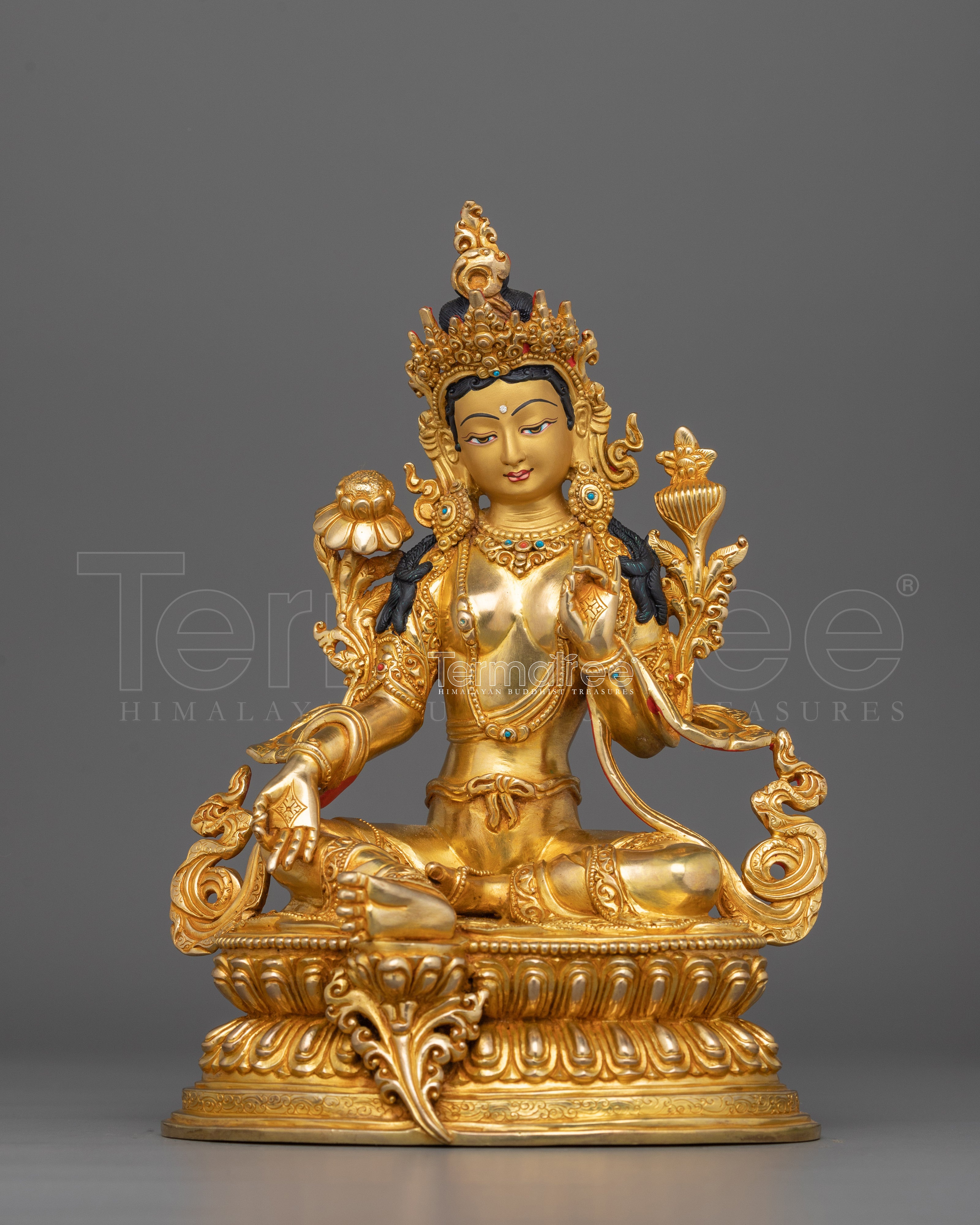 Female Deity Obstacles Remover Green Tara Statue | Mother of All Buddhas