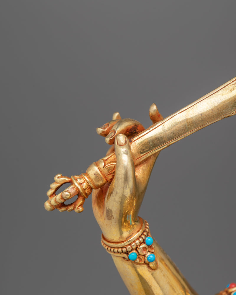Traditionally Crafted Manjushri Bodhisattva Figurine | Embodiment of Wisdom