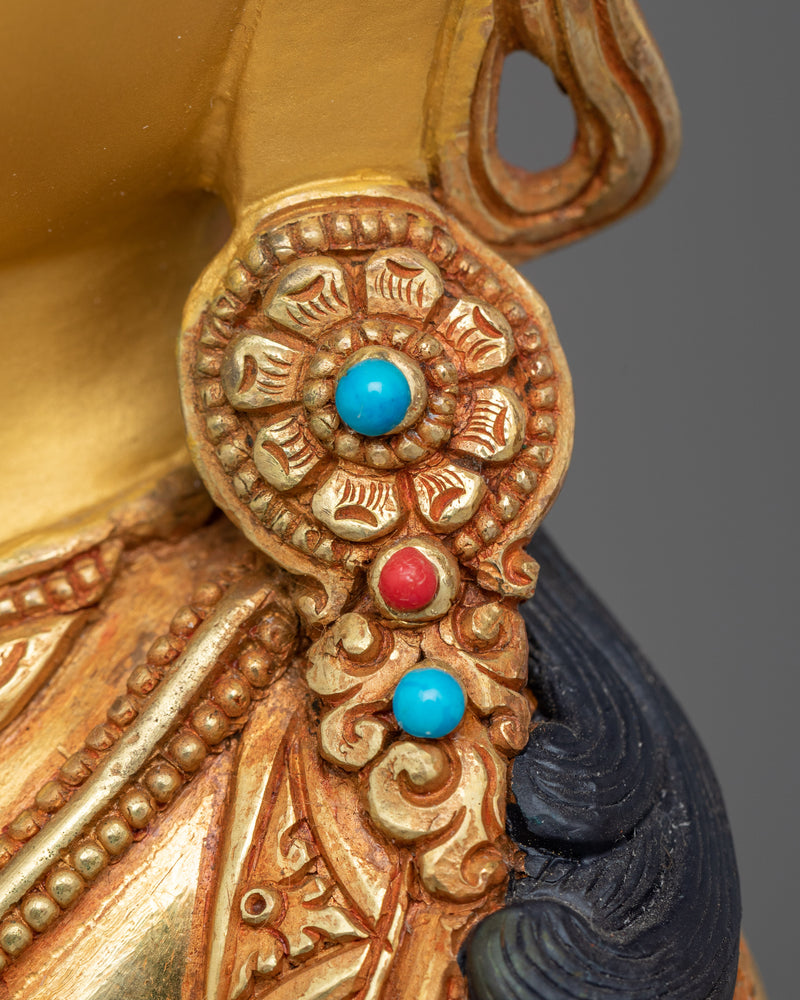 Traditionally Crafted Manjushri Bodhisattva Figurine | Embodiment of Wisdom