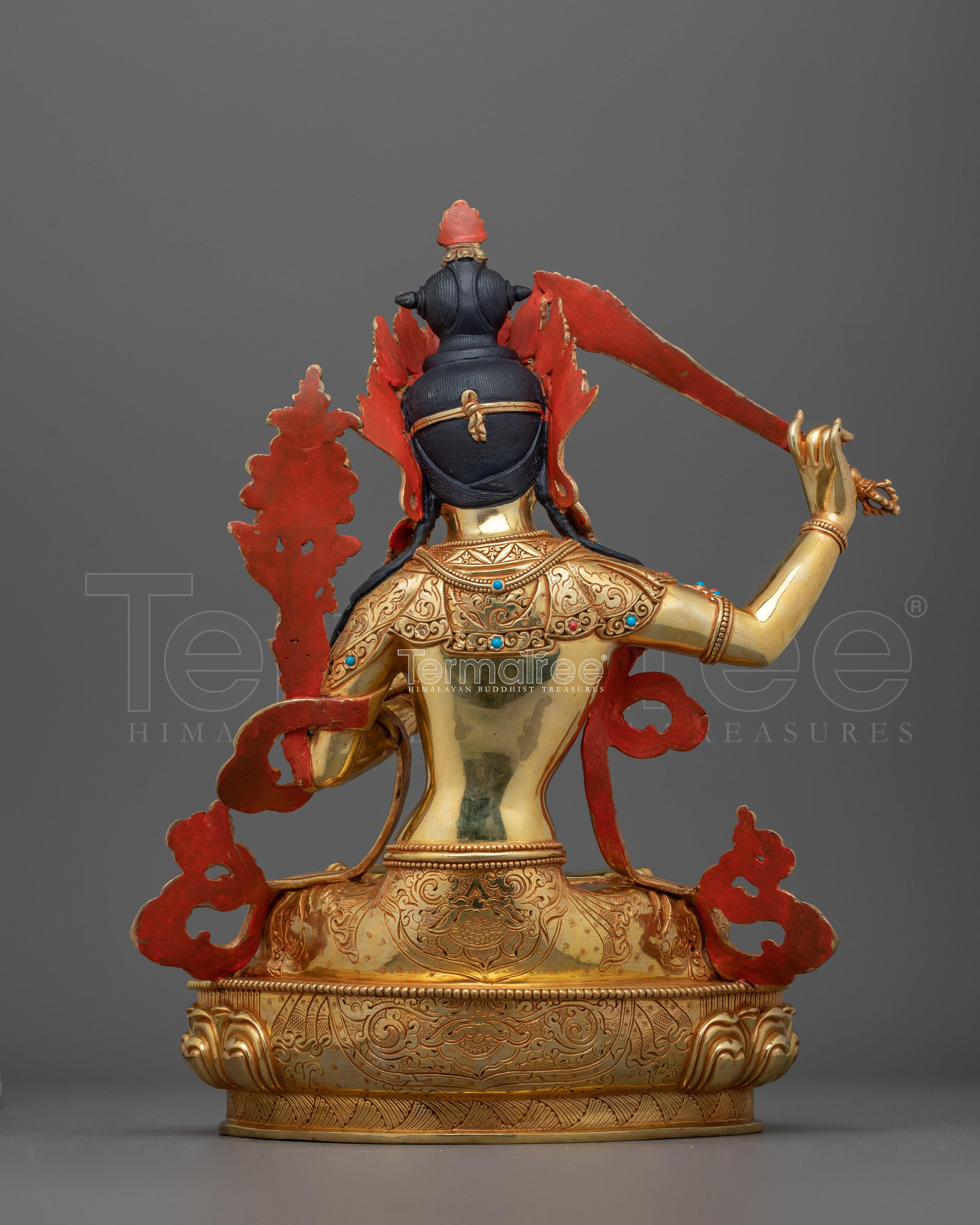 Traditionally Crafted Manjushri Bodhisattva Figurine | Embodiment of Wisdom