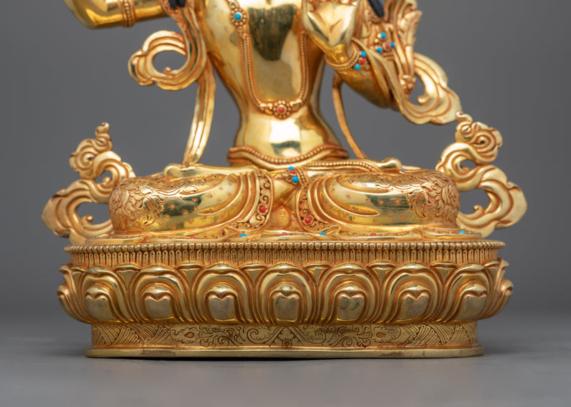Traditionally Crafted Manjushri Bodhisattva Figurine | Embodiment of Wisdom