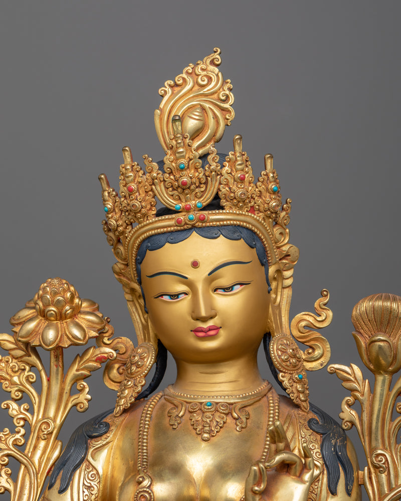 Divine Protector Green Tara Statue | Harmonious Balance of Beauty and Spirituality
