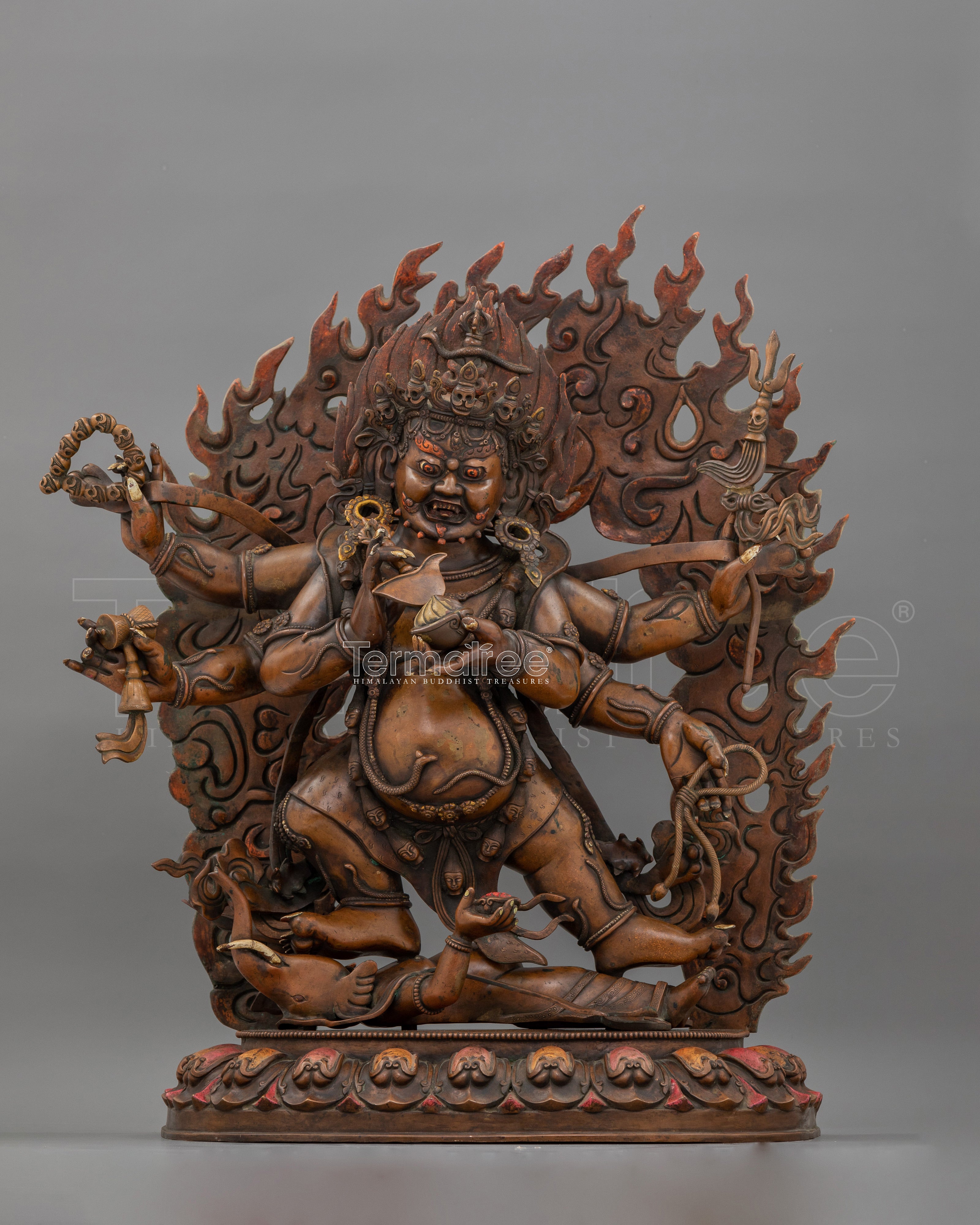 Powerful Protector of Dharma Six Armed Mahakala | Buddhist Guardian of Dharma Statue