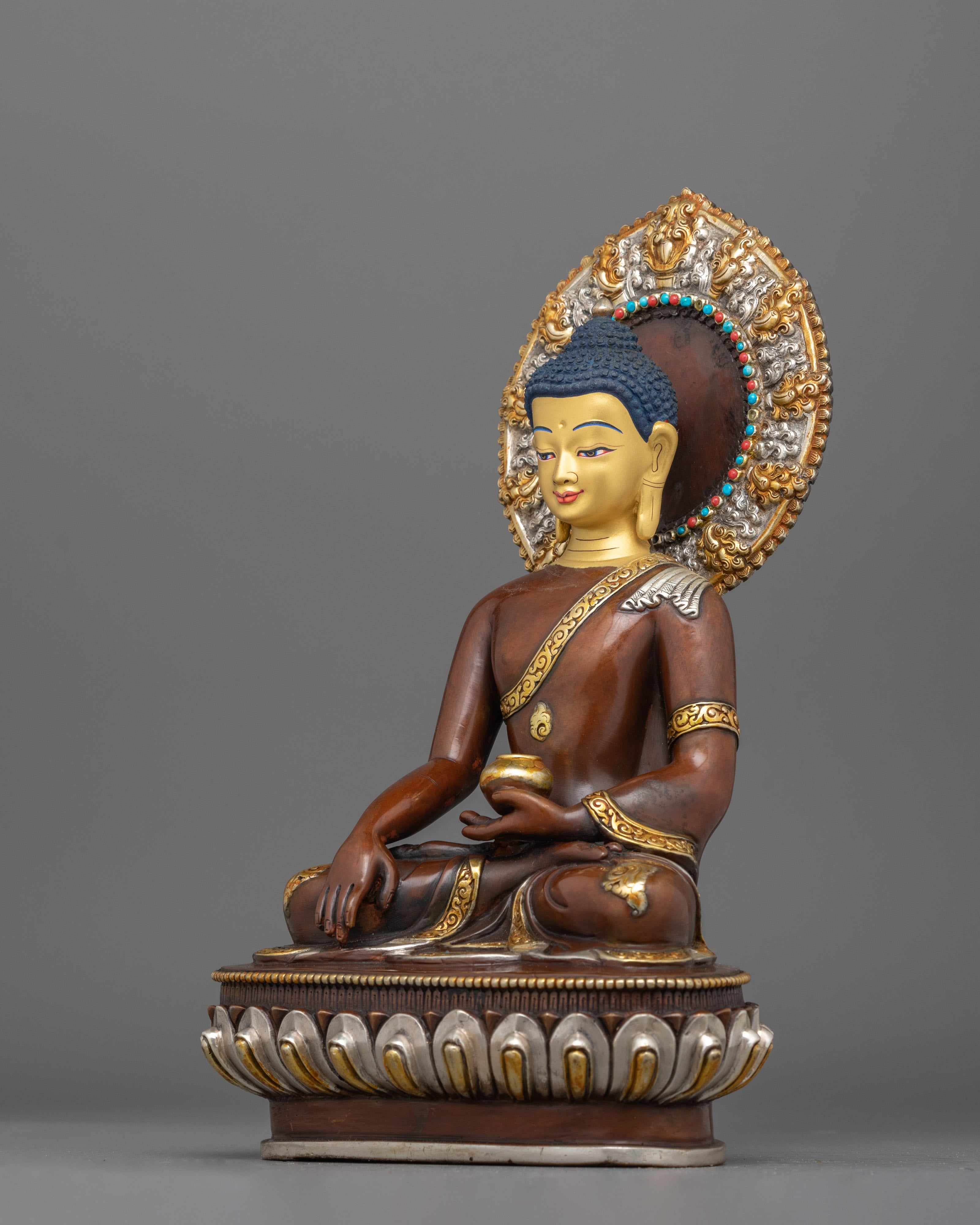 Handcarved Oxidized Shakyamuni Buddha Statue | Timeless Symbol of Enlightenment