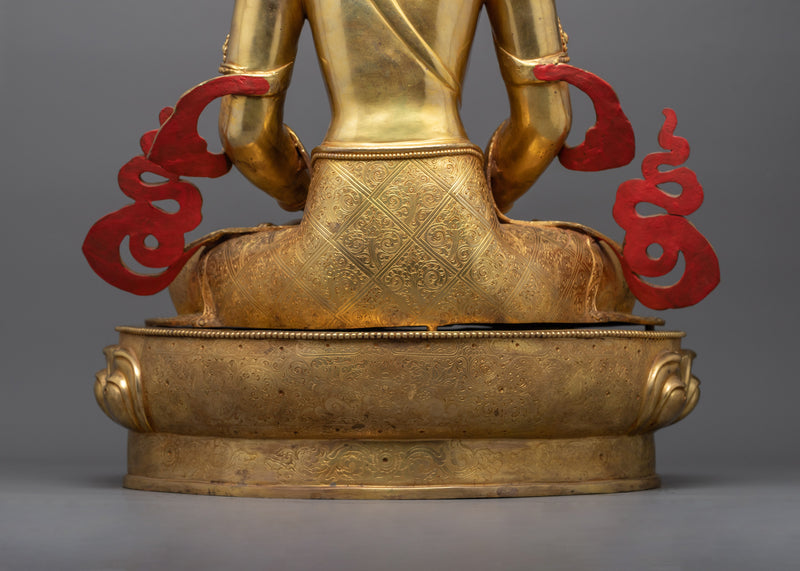 Amitayus with Nectar Vase Symbolizing the Elixir of Life | Tibetan Altar Buddha of Life