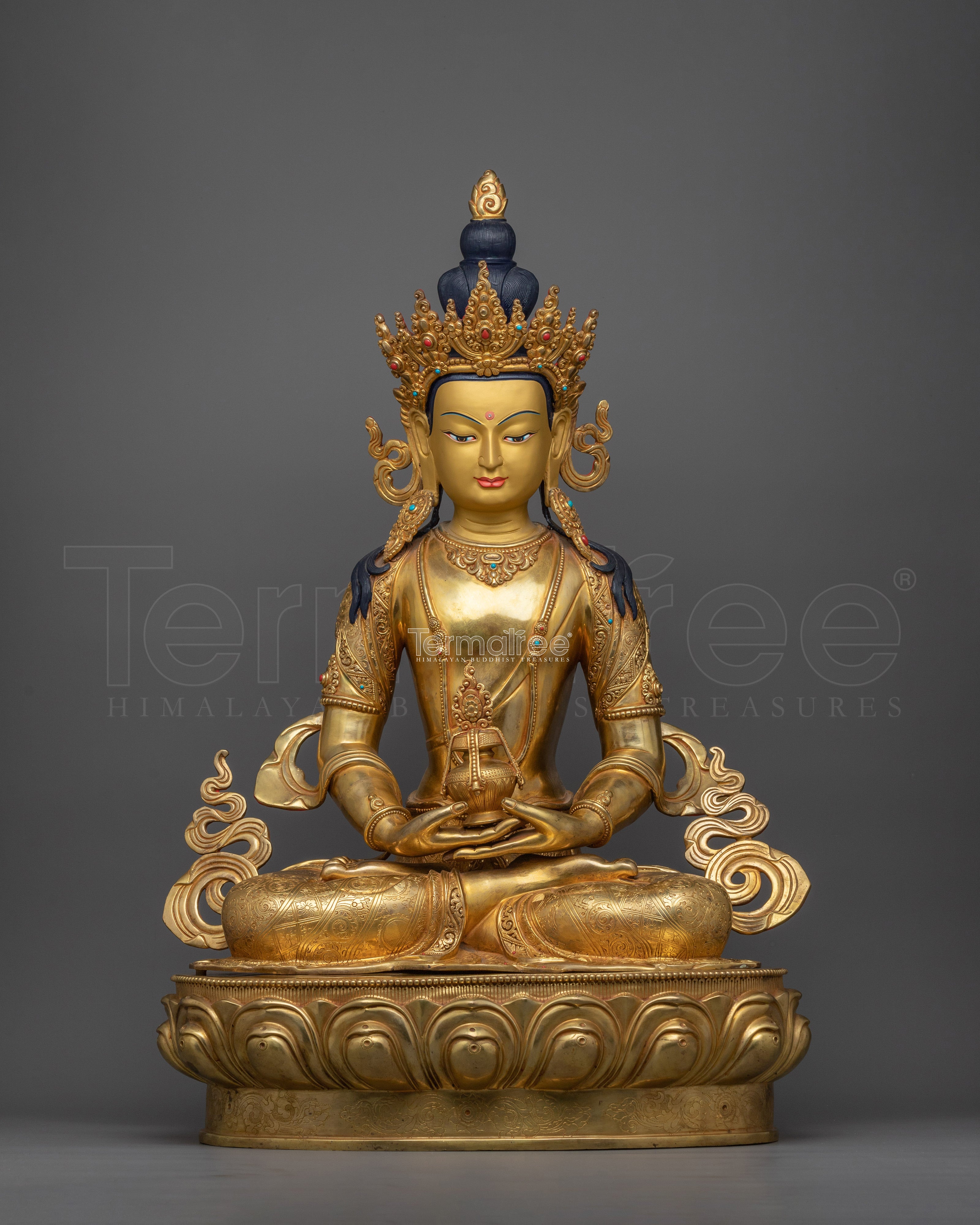 Amitayus with Nectar Vase Symbolizing the Elixir of Life | Tibetan Altar Buddha of Life
