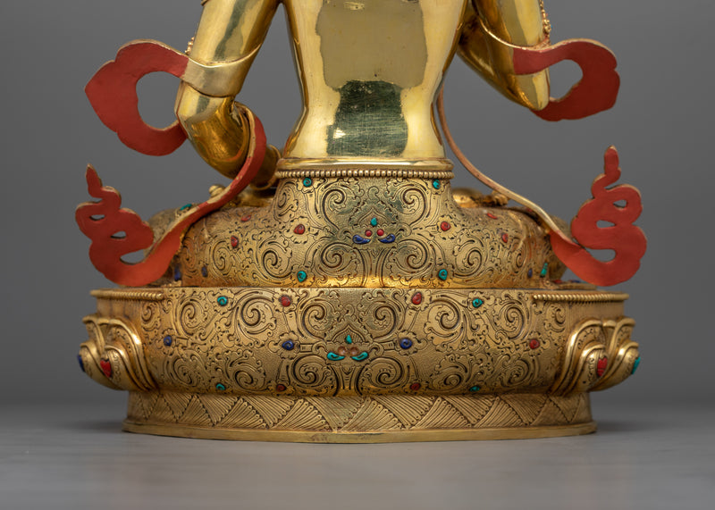 Traditionally Crafted The Pure Life Deity Vajrasattva Statue | Handcrafted Copper Artwork