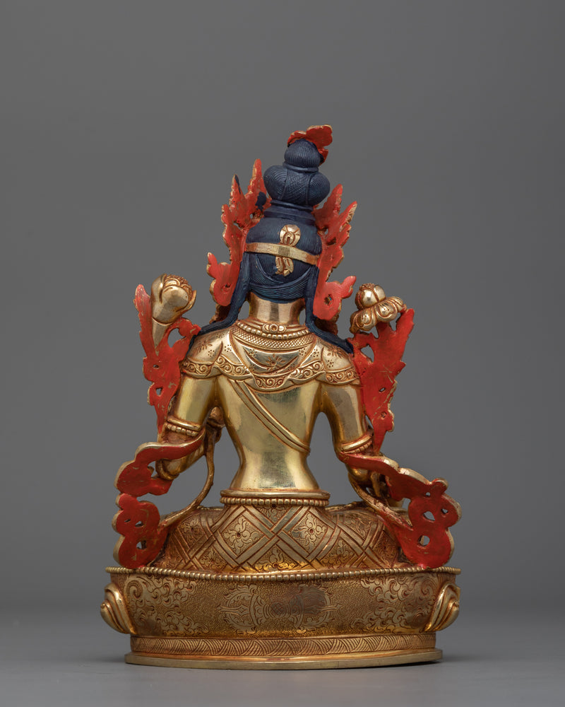 24K Gold Gilded Wisdom White Tara | Emblem of Healing and Longevity