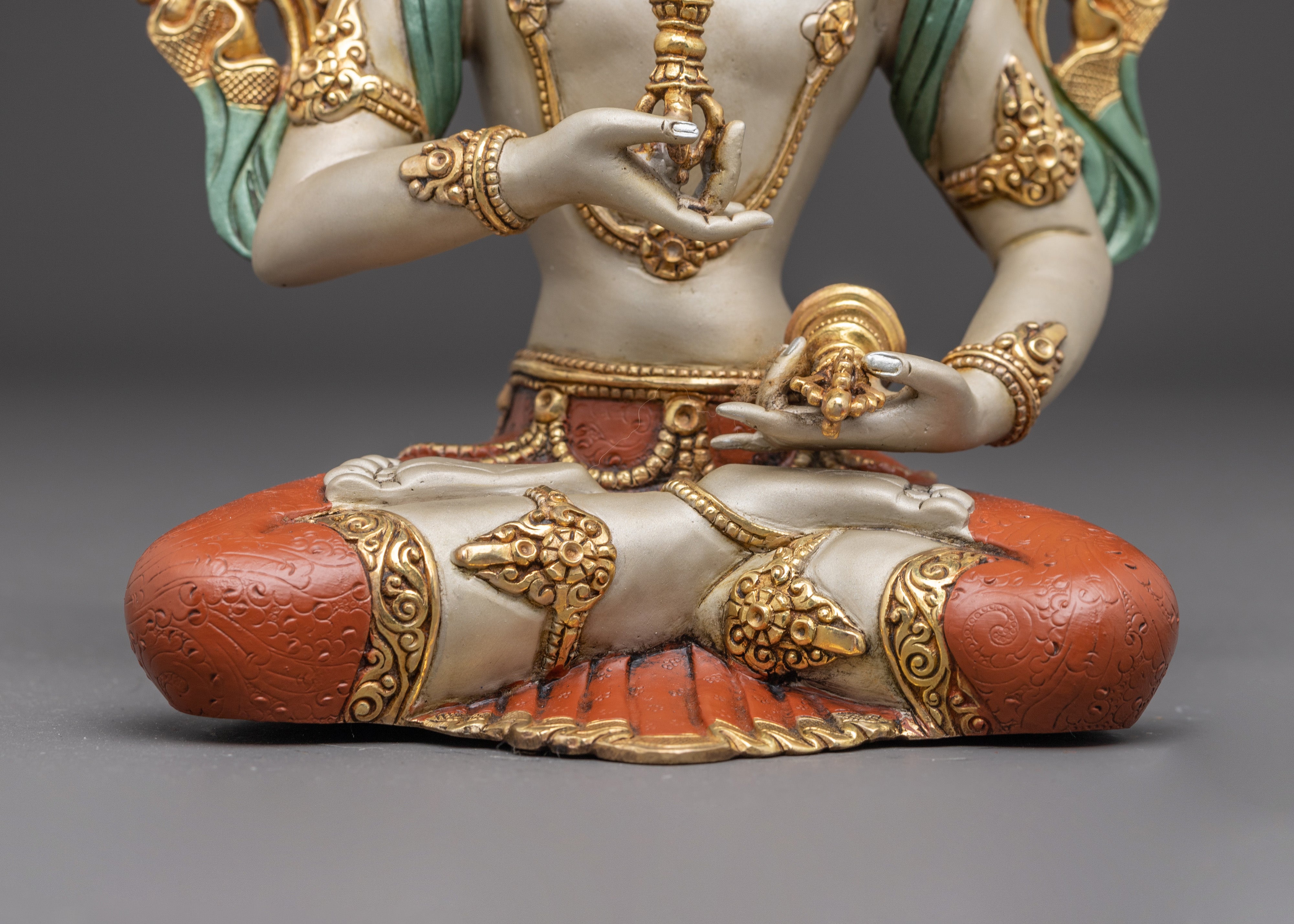 Handcrafted Golden Sculpture of Bodhisattva Set | Symbol of Compassion