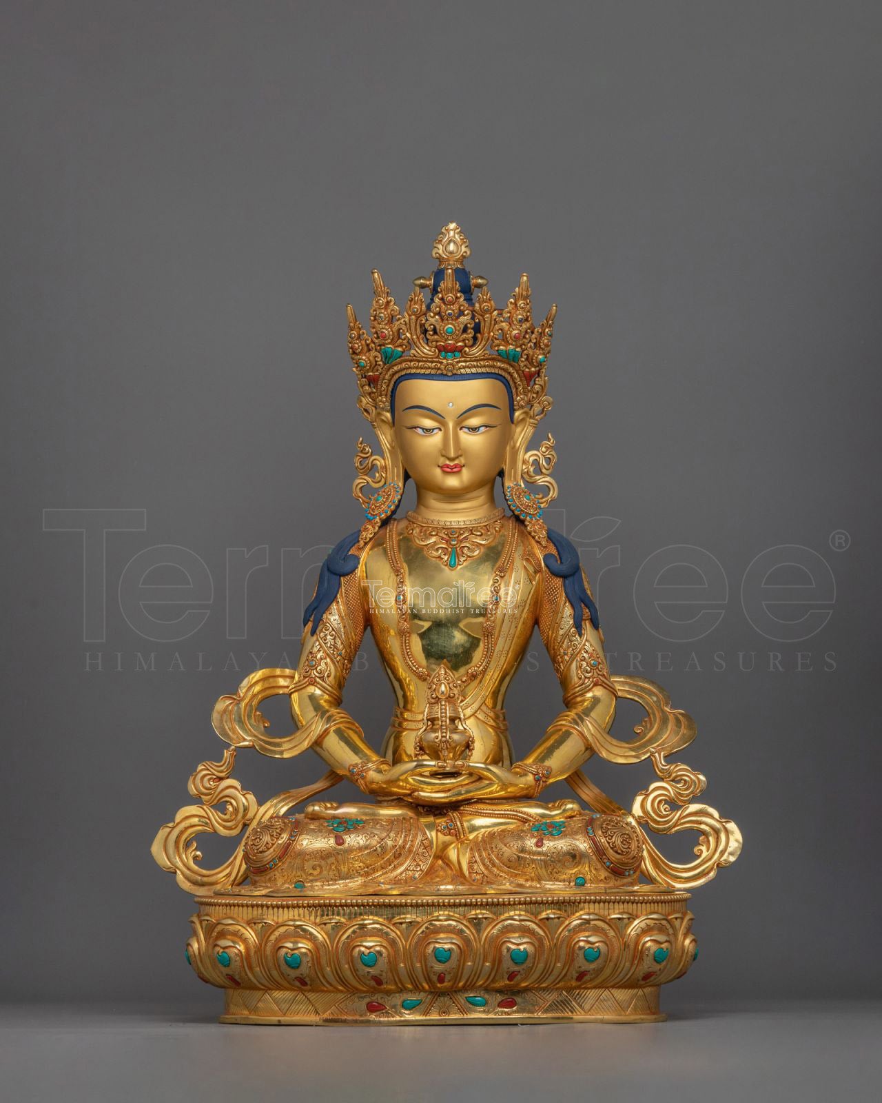 Tibetan Amitayus Statue in Meditation Mudra | Icon of Transcendence and Wisdom