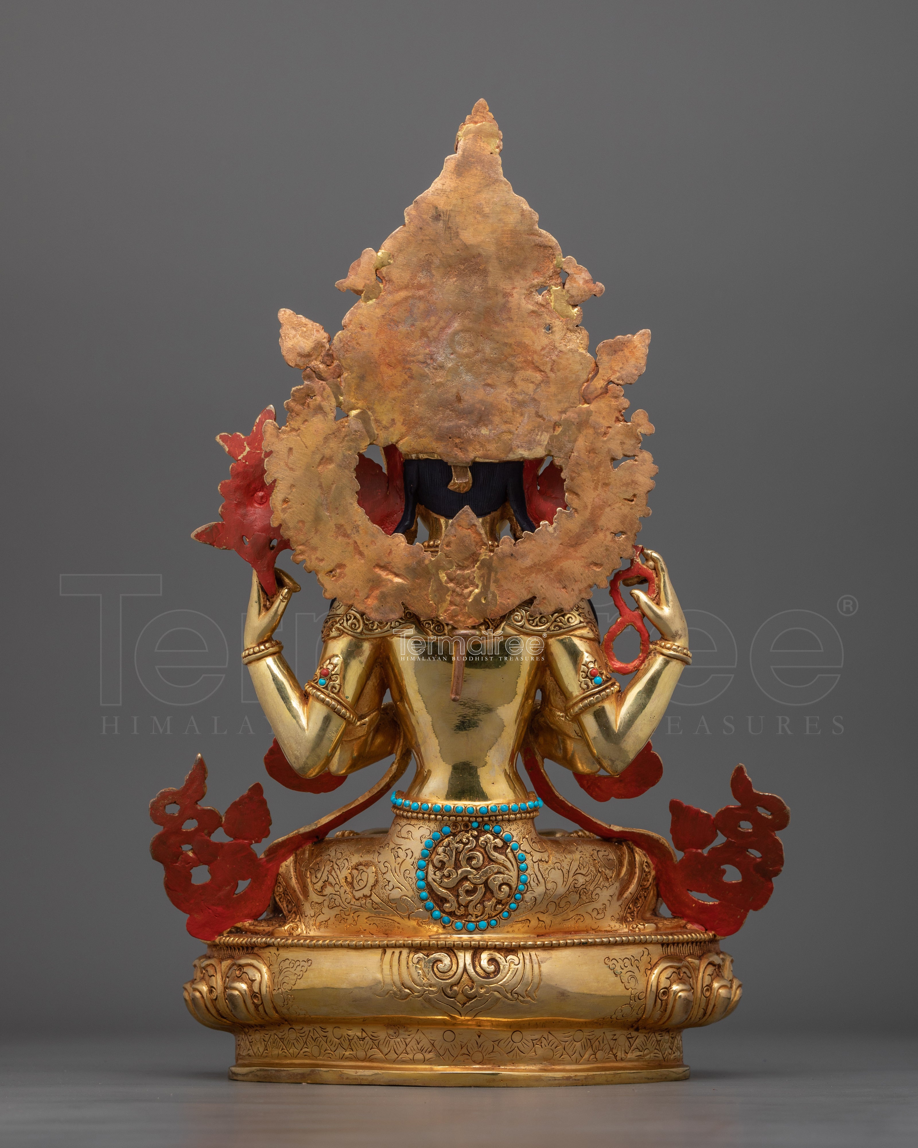 Symbol of Compassion Chenrezig Bodhisattva Statue | Four-Armed Deity Sculpture