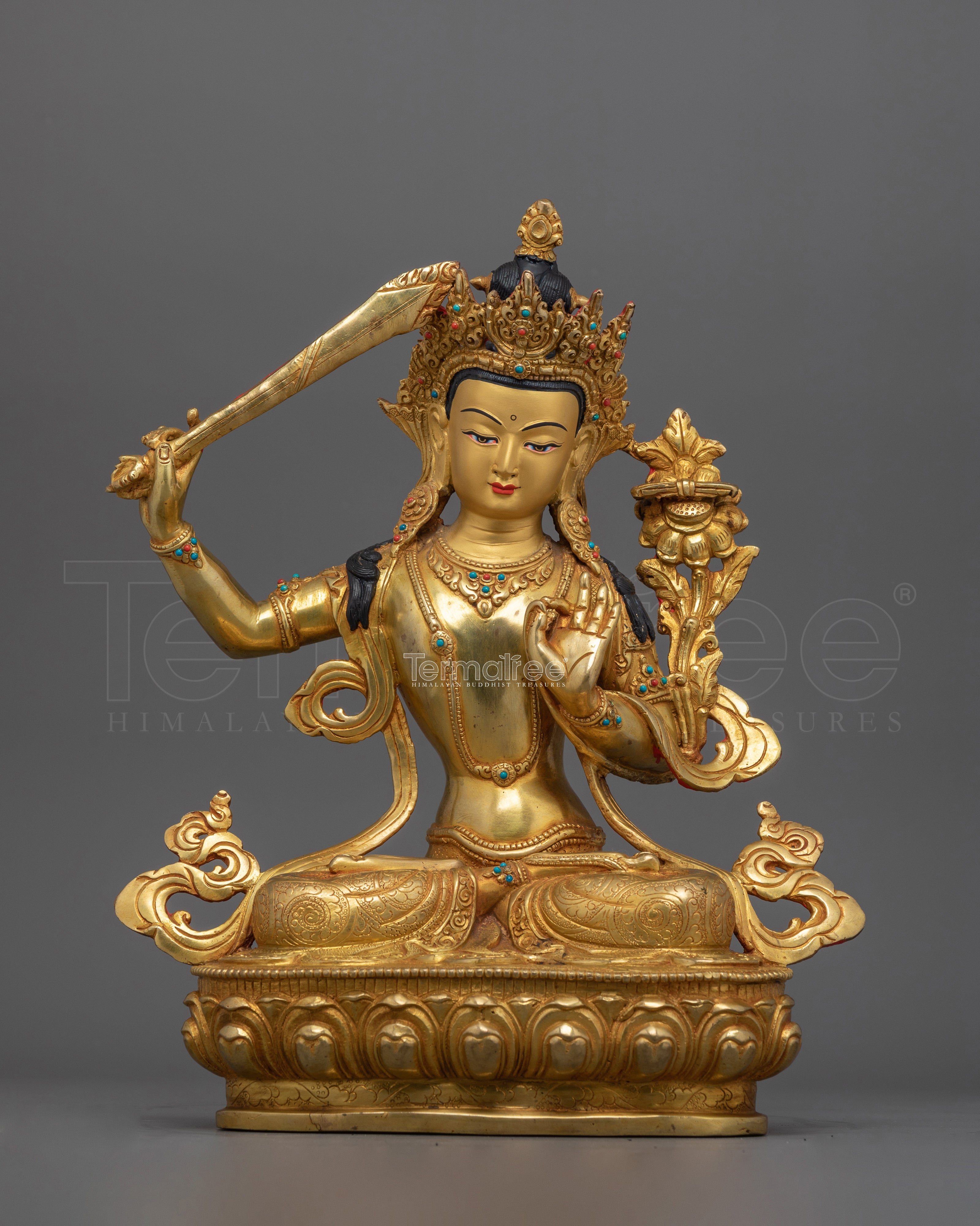 33cm Tibetan Scared Manjushri Statue | Wisdom and Knowledge
