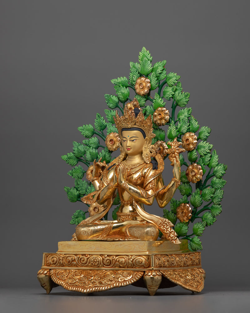 Four Armed Bodhisattva Chenrezig Statue | Deity of Compassion and Mercy