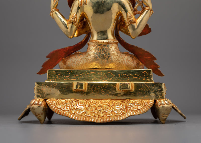 Four Armed Bodhisattva Chenrezig Statue | Deity of Compassion and Mercy