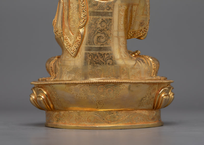 Enlightened Wisdom Tsongkhapa and Disciple Set Sculpture | Nepali Artisan Handcraft