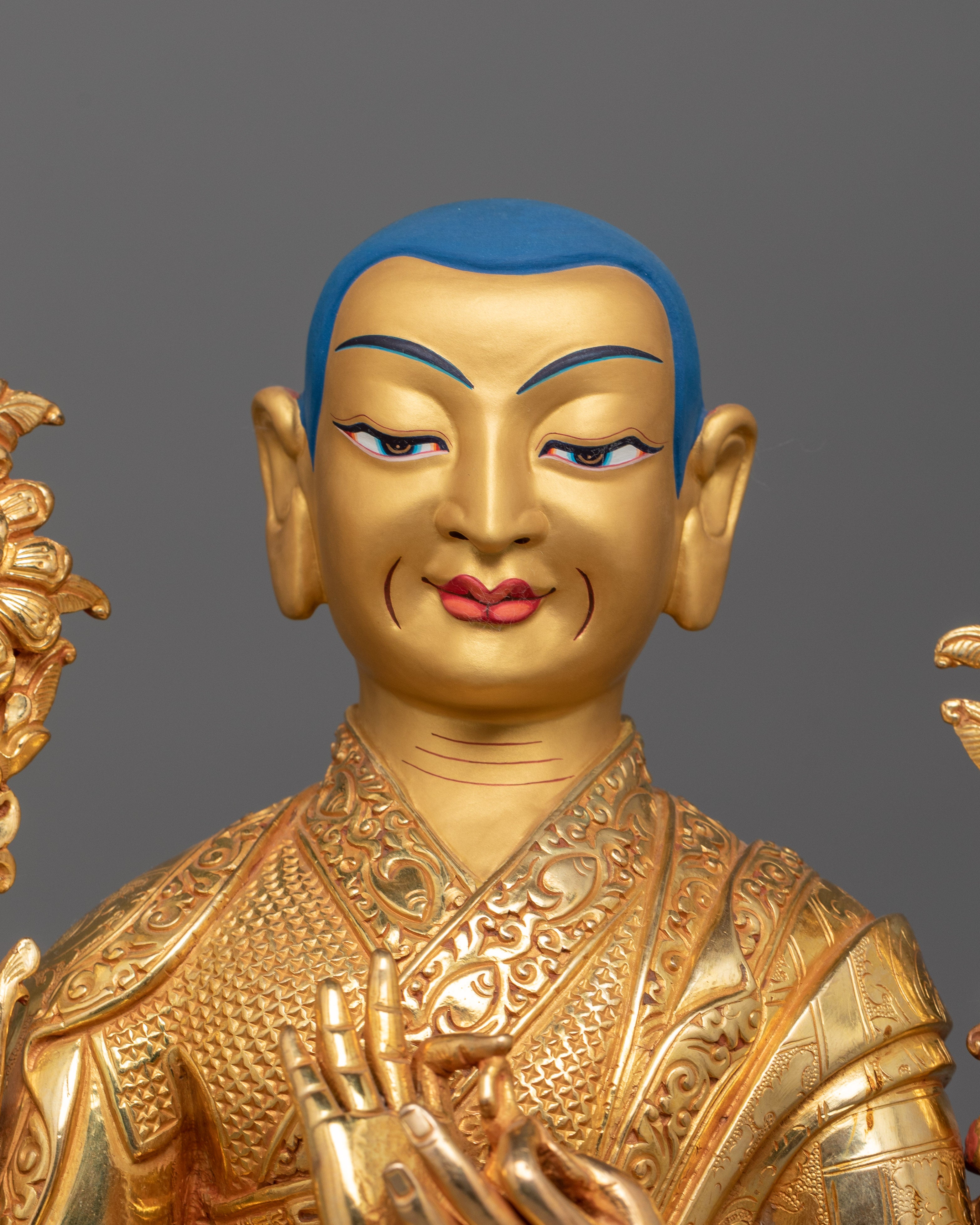 Enlightened Wisdom Tsongkhapa and Disciple Set Sculpture | Nepali Artisan Handcraft