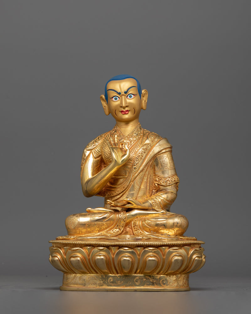 Enlightened Wisdom Tsongkhapa and Disciple Set Sculpture | Nepali Artisan Handcraft