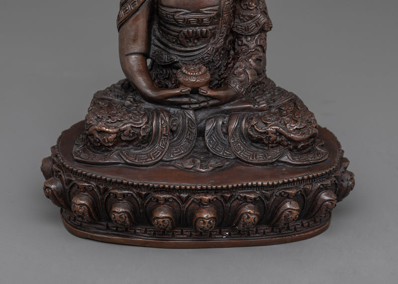 Holy Amitabha Oxidized Buddha Statue | Pure Land Buddhism Art