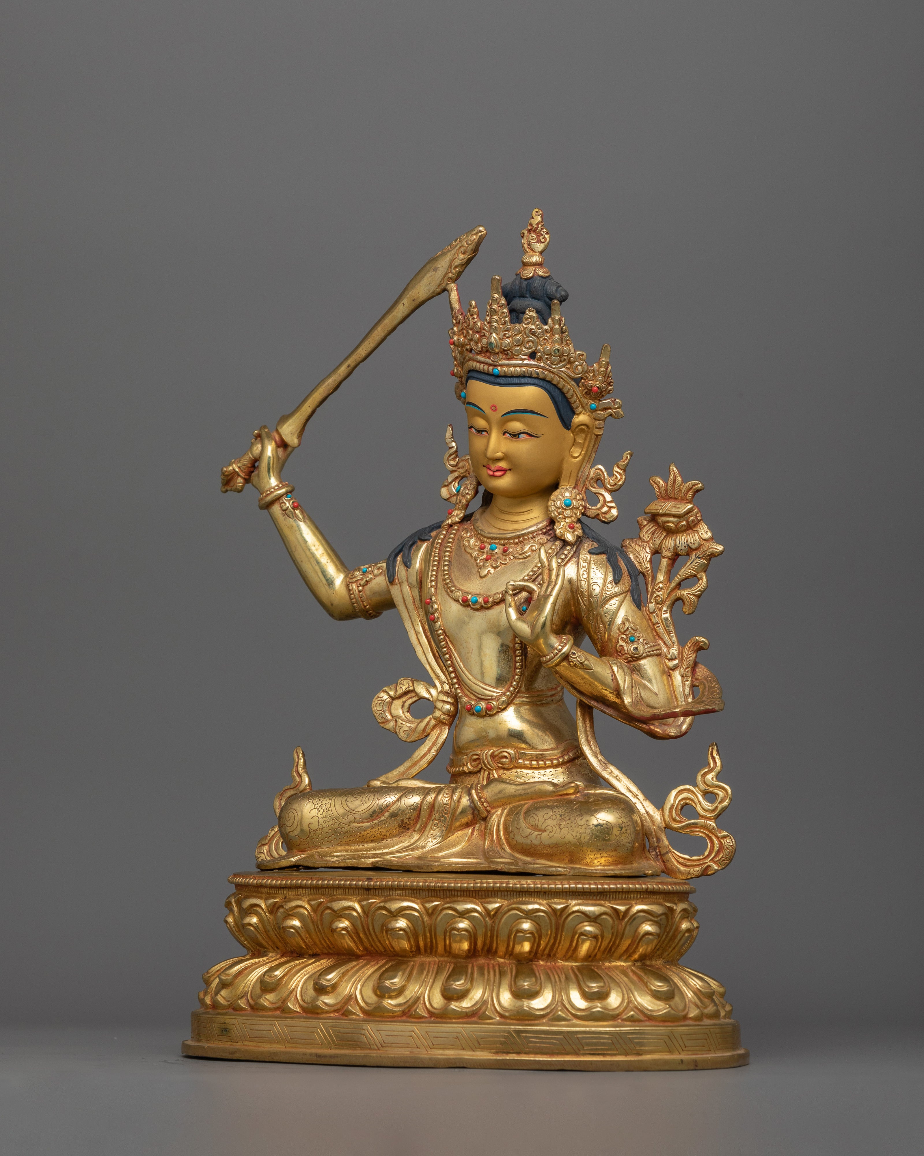Manjushri Guardian of Spiritual Wisdom Sculpture | Perfect for Meditation