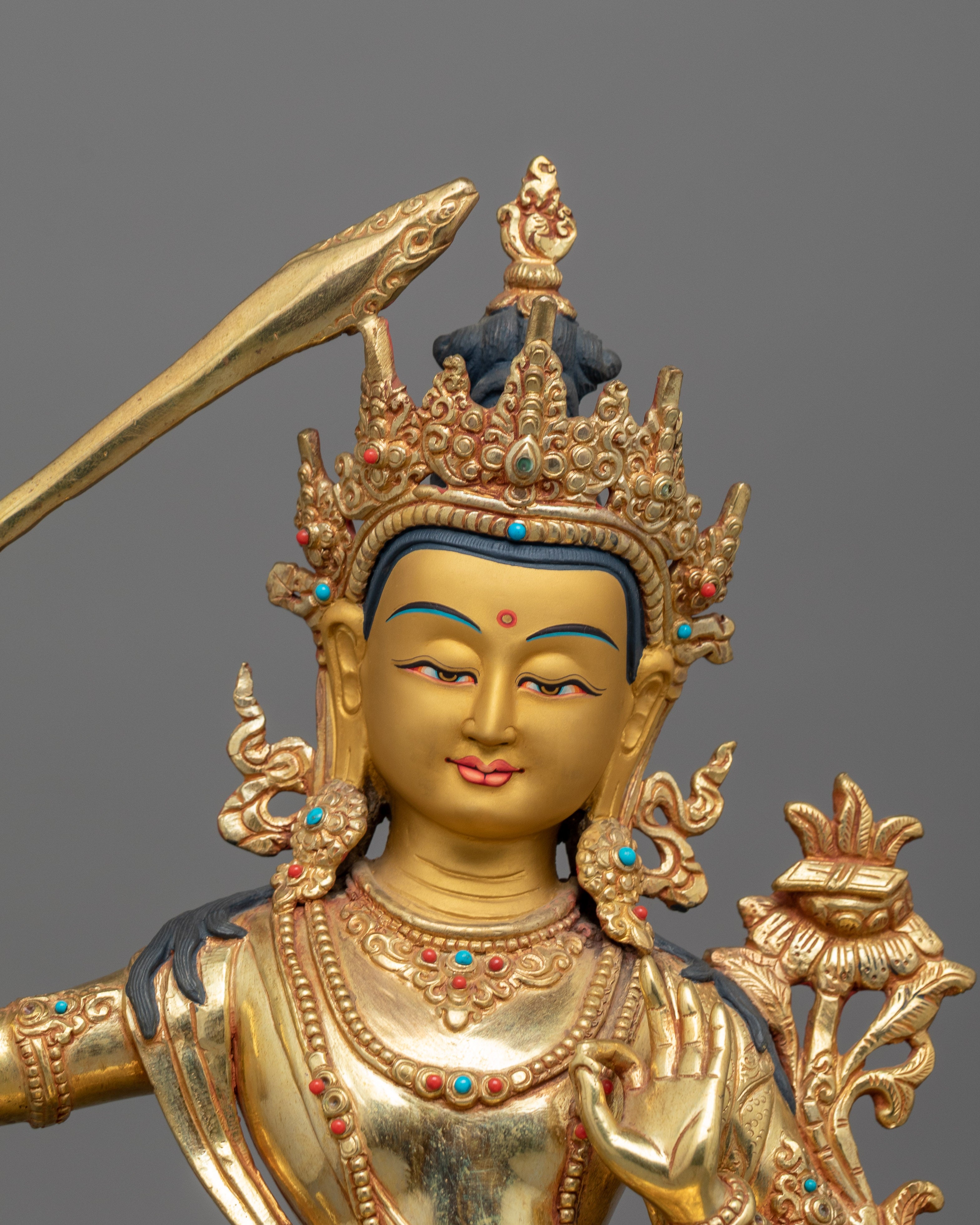 Manjushri Guardian of Spiritual Wisdom Sculpture | Perfect for Meditation