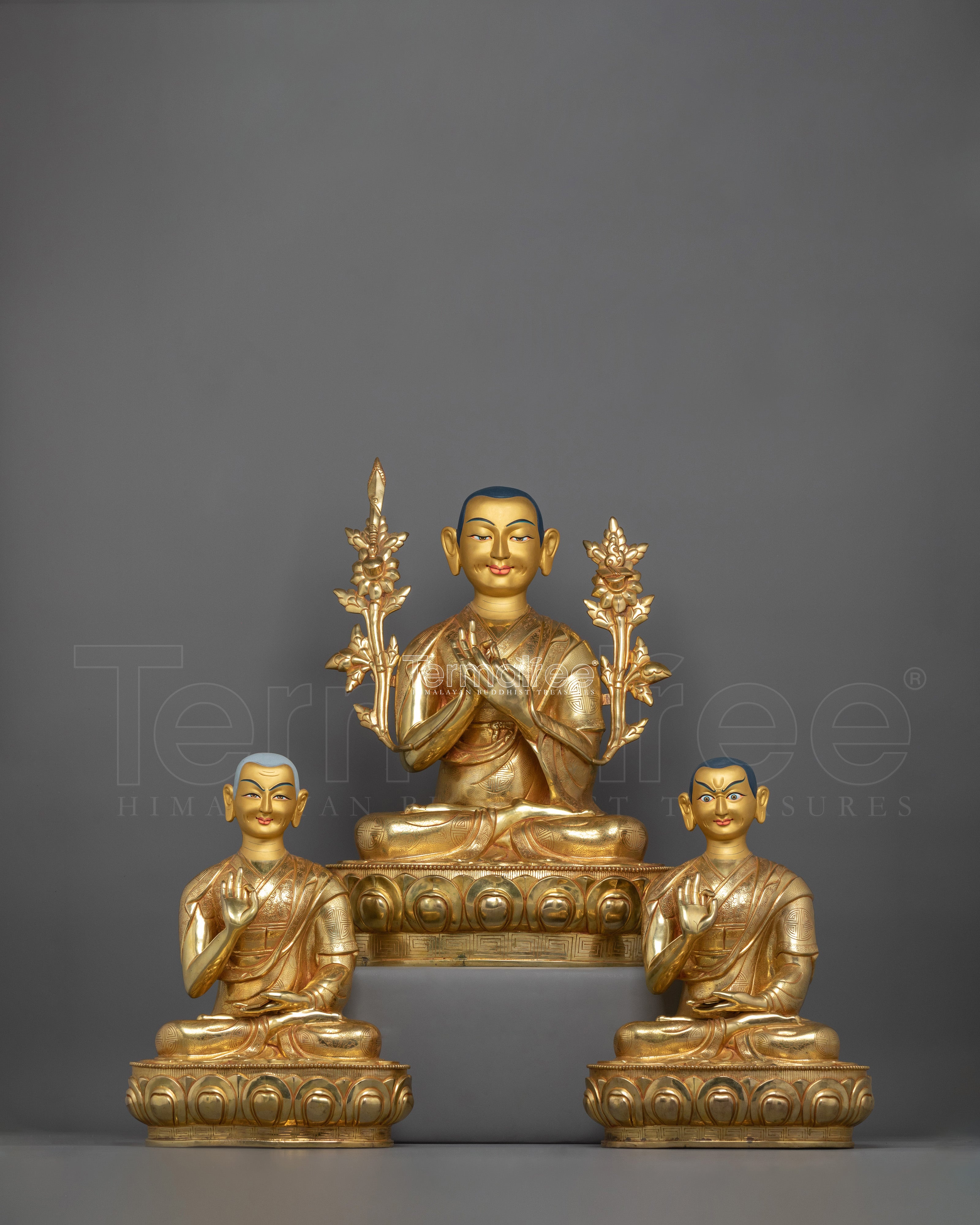 Tsongkhapa Great Master with Disciples Figurine | Sculptures of Wisdom and Devotion