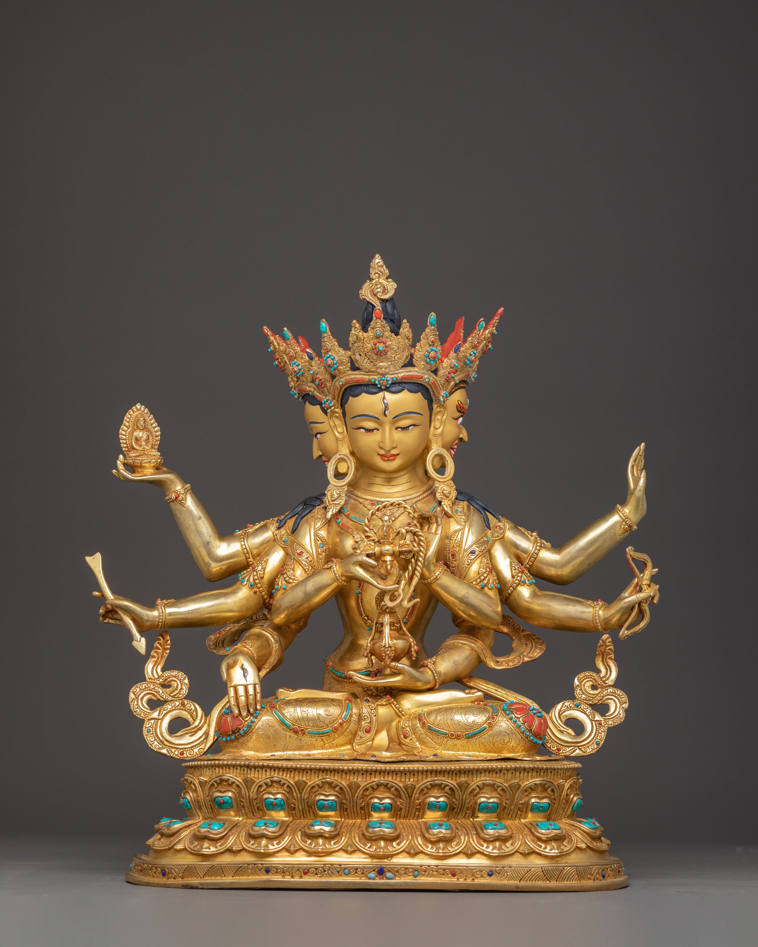 Handmade Buddhist Healing Goddess Namgyalma Statue | Himalayan Style Artwork