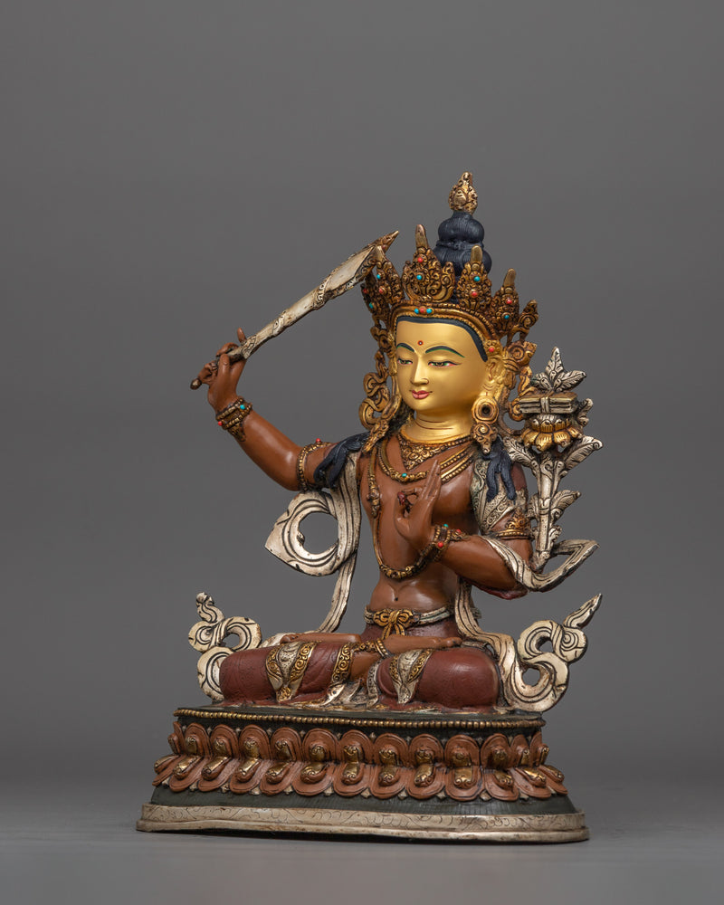 Manjushri Statue Zen Decor For Intellectual Clarity | Ideal for Spiritual Home Decor