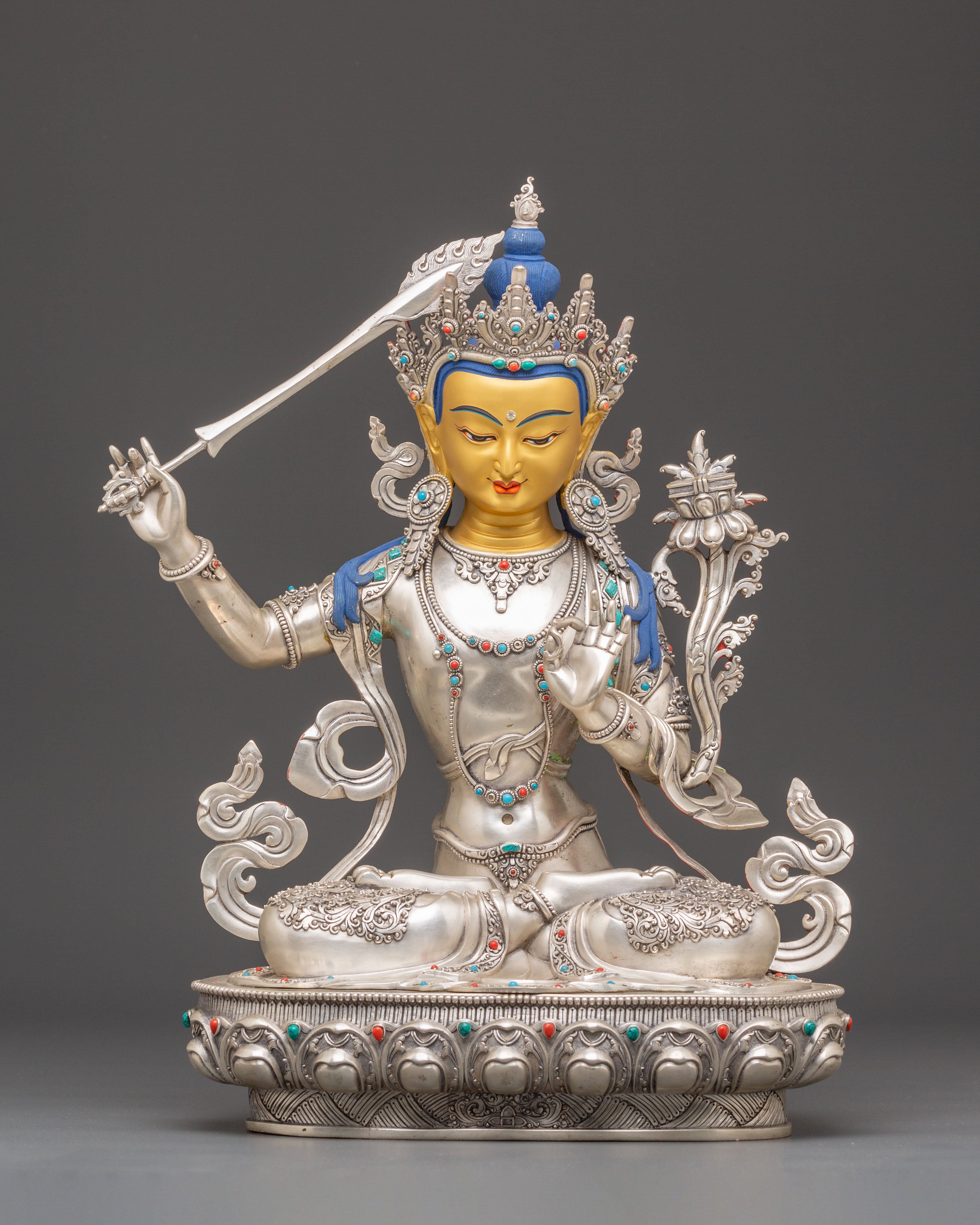 Manjushri Wisdom Protector Nepali Handcrafted Statue | Meditation Decor