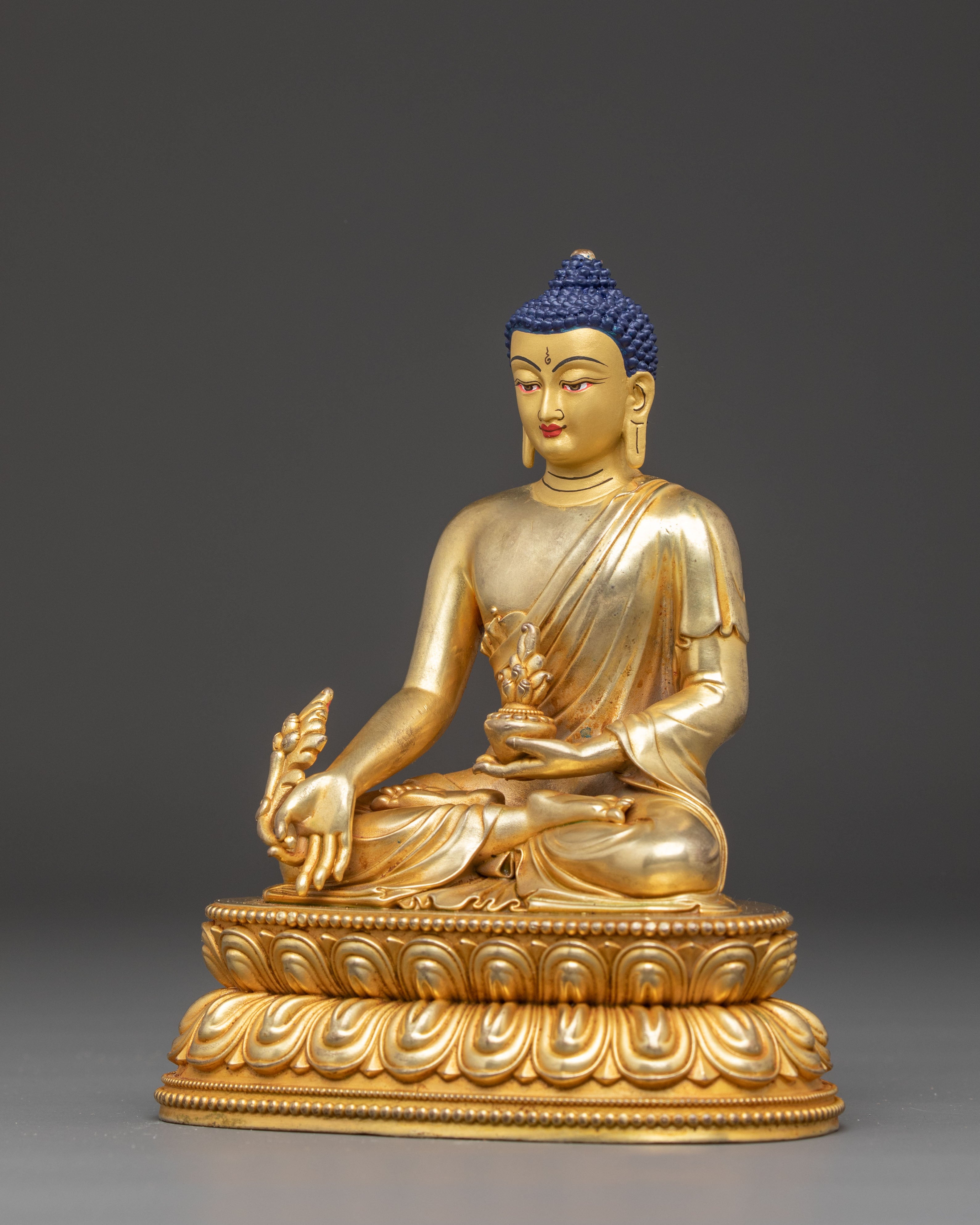Machine-Made Copper Statue of Healing Buddha Bhaisajyaguru | Symbol of Health