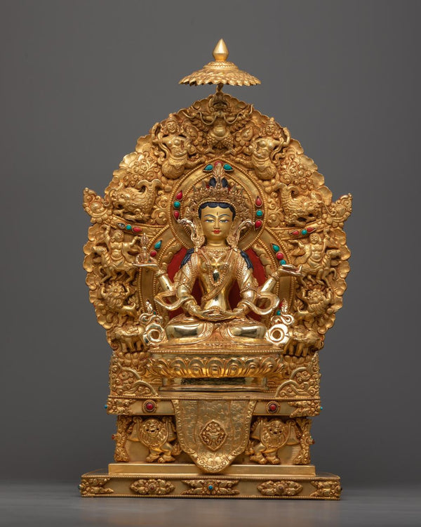 Prajnaparamita Statue on Throne