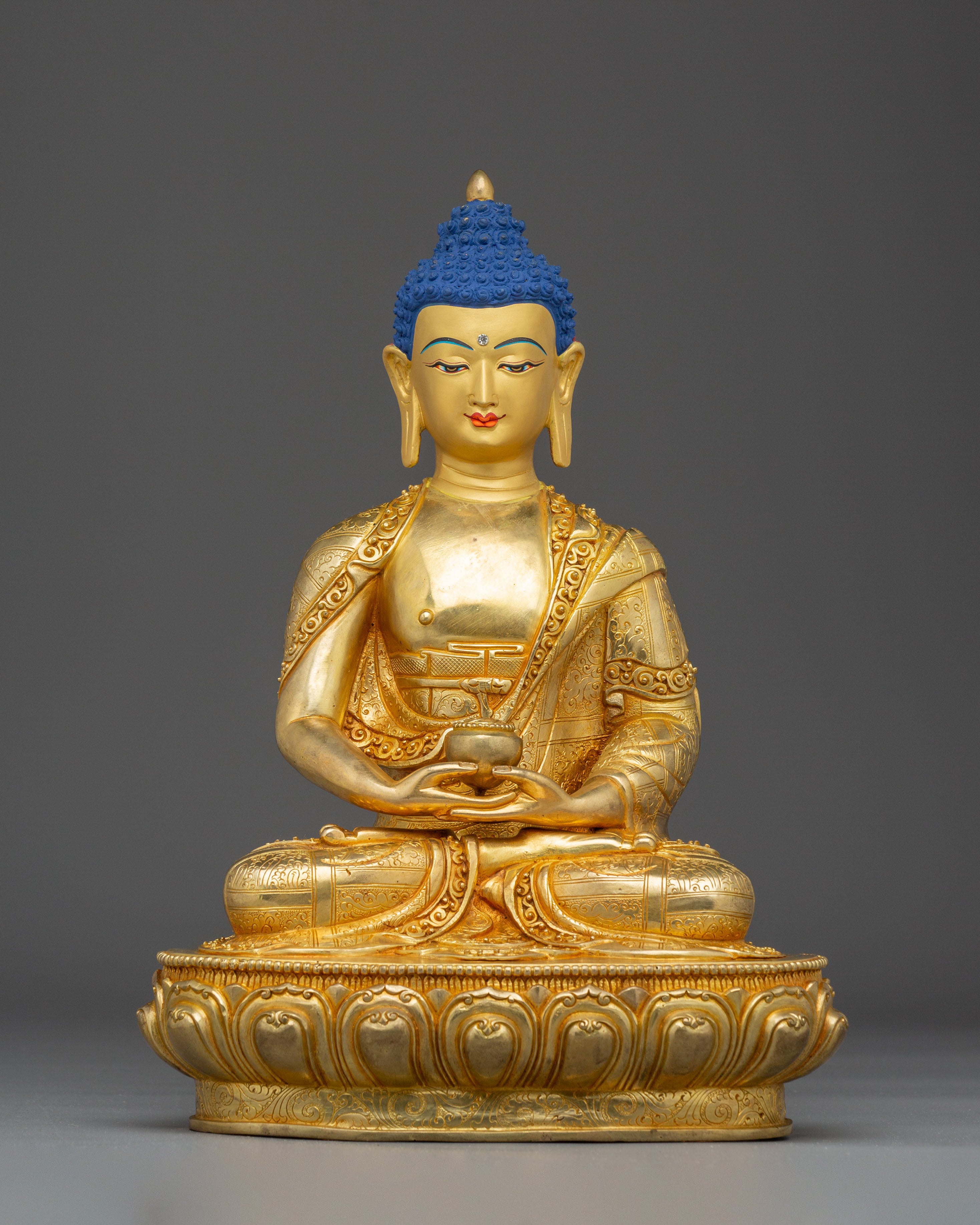 13 Inch Golden Statue of Buddha Amitabha 