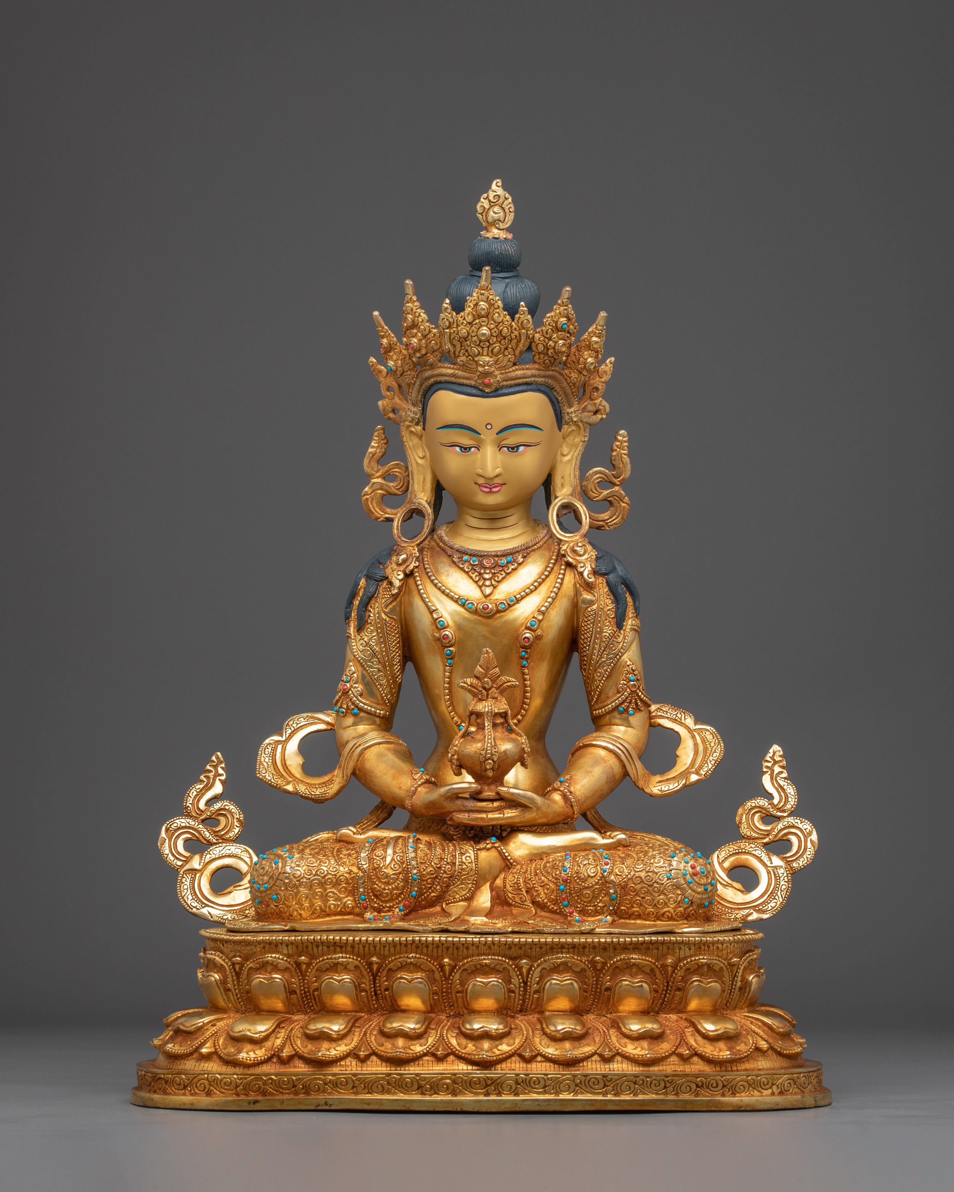 Buddhist Deity Amitayus Copper Statue