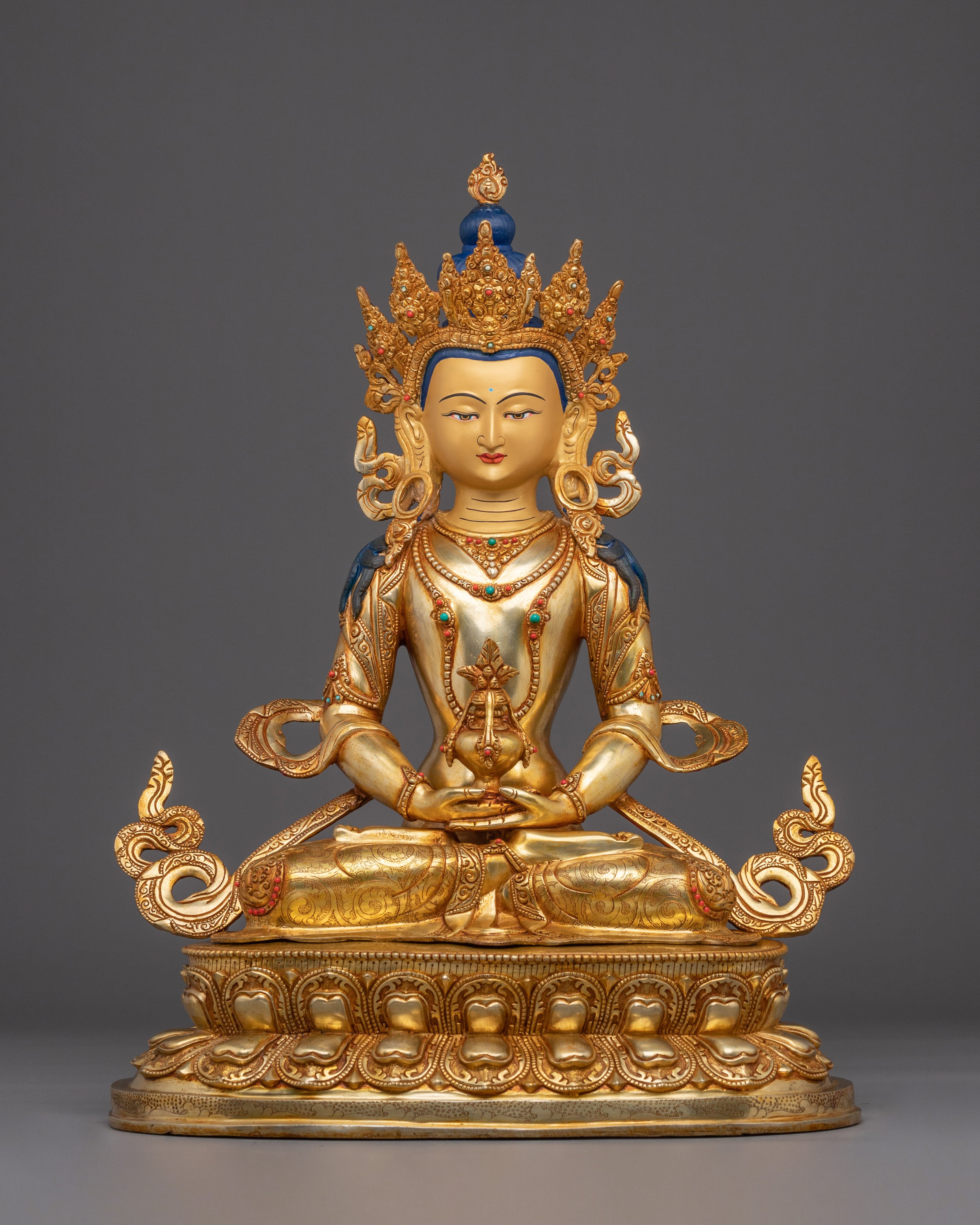 Amitayus Statue in 24K Gold Gilding