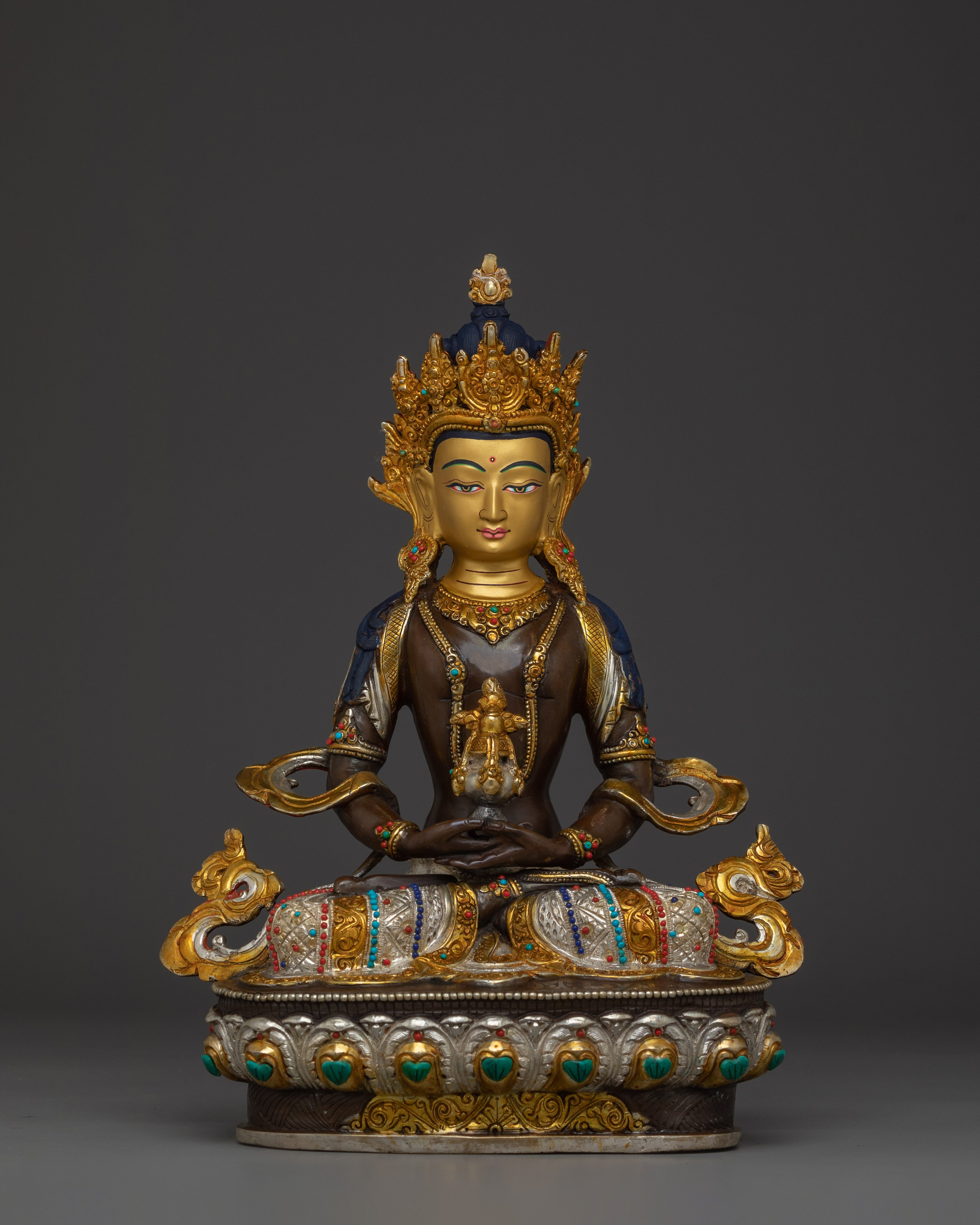 Amitayus Copper Statue with 24K Gold Gilding