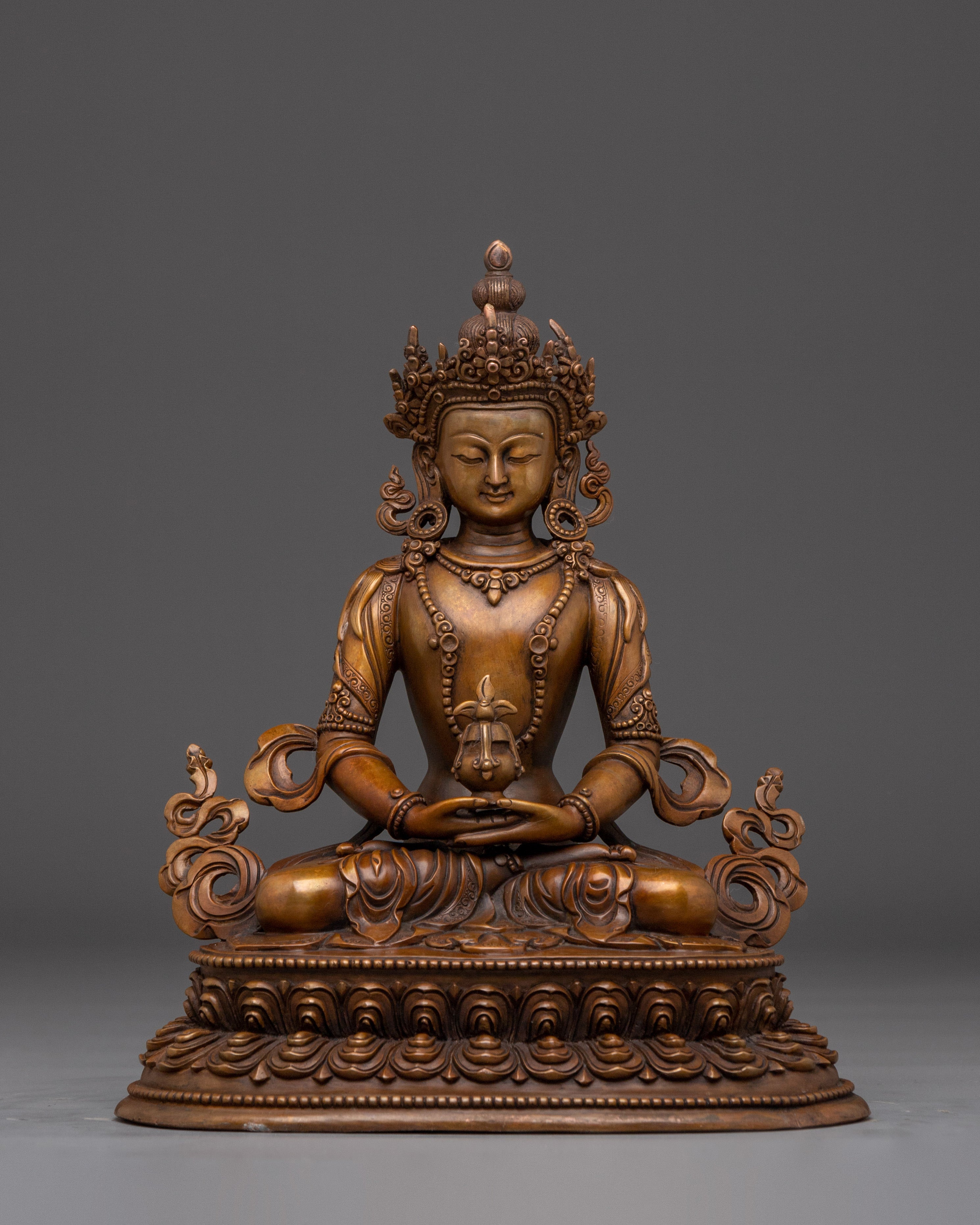  Amitayus Statue in Oxidized Copper