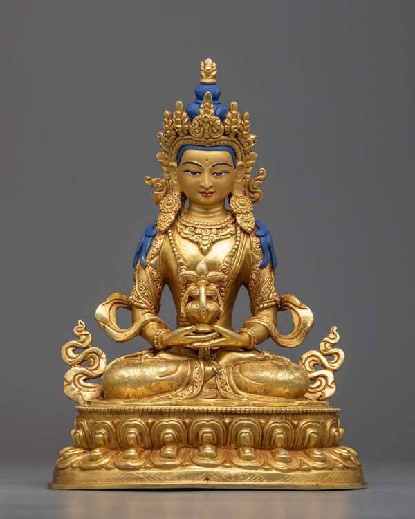 Buddha Amitayus Handmade Statue | 24k Gold Gilded Fine Figure