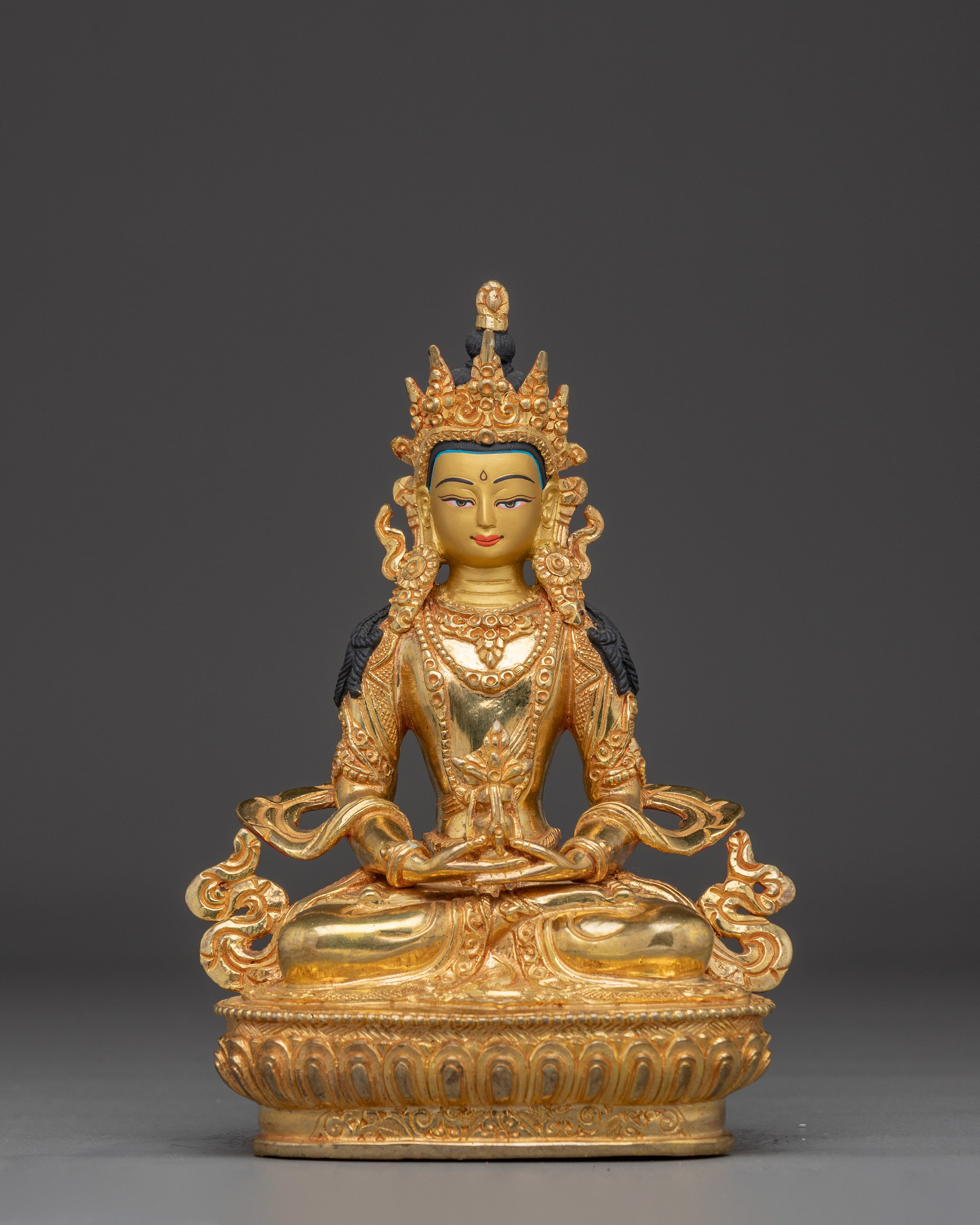 Himalayan Copper Statue of Amitayus | Deity for Longevity and Blessings