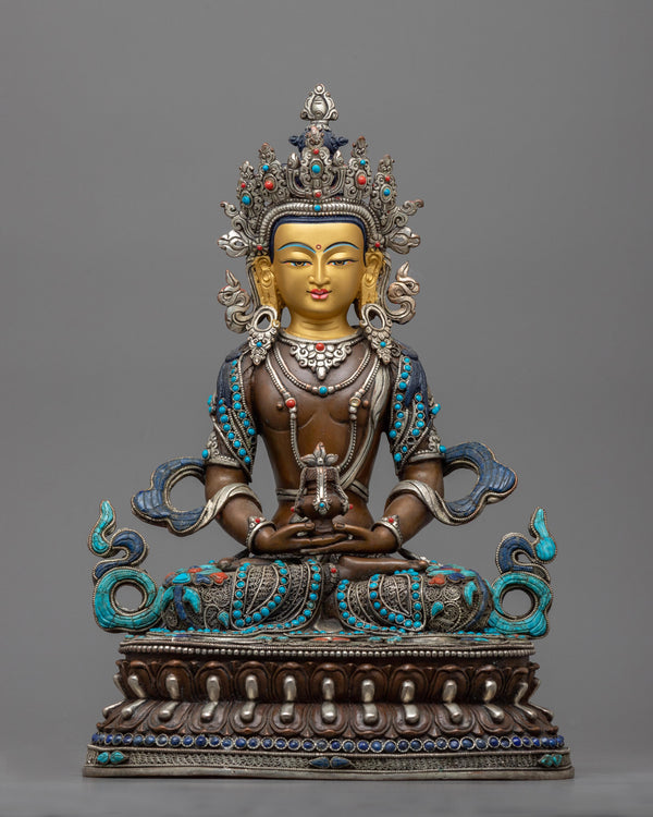 amitayus-sculpture with gemstones