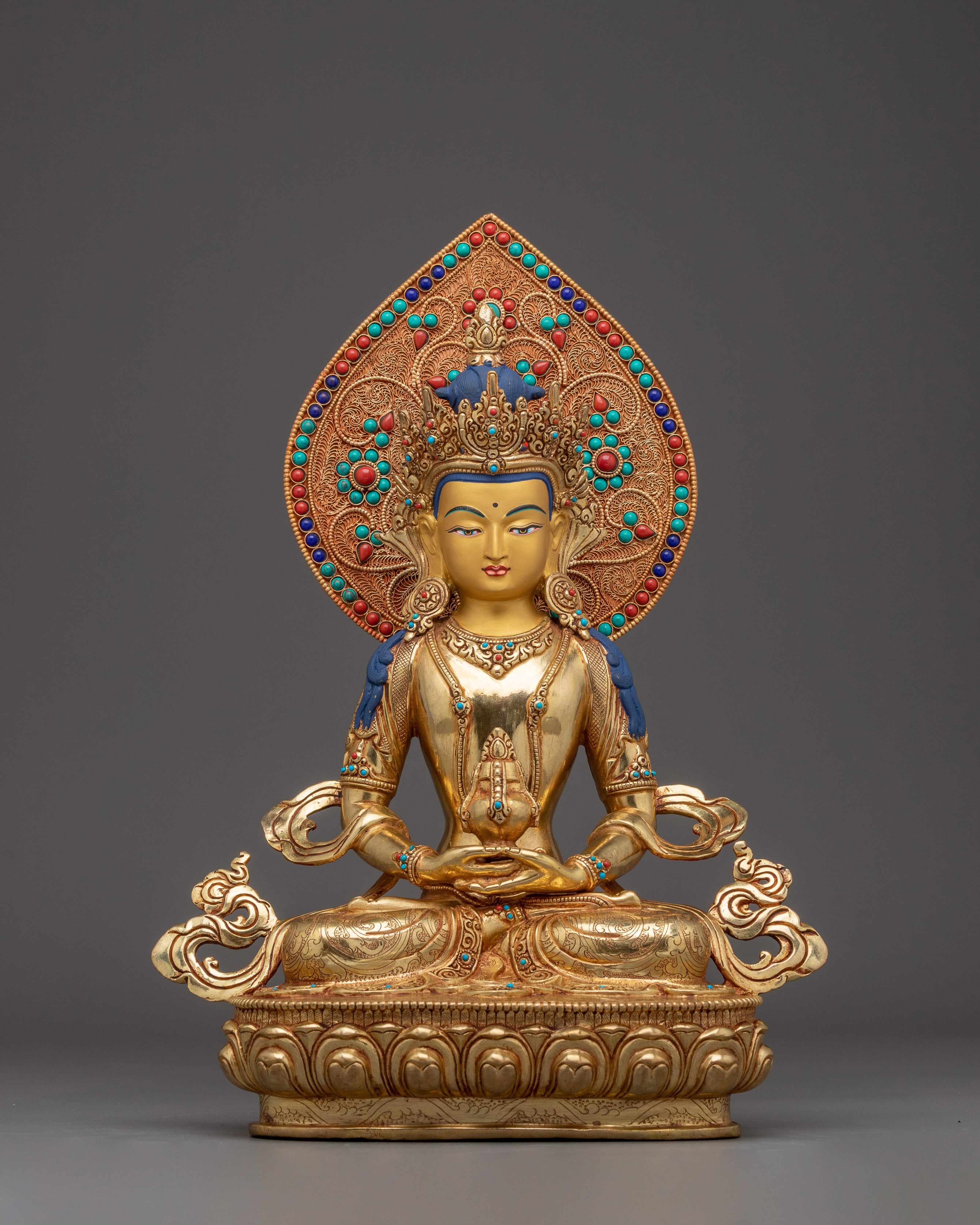 Handmade Statue of Amitayus with Halo