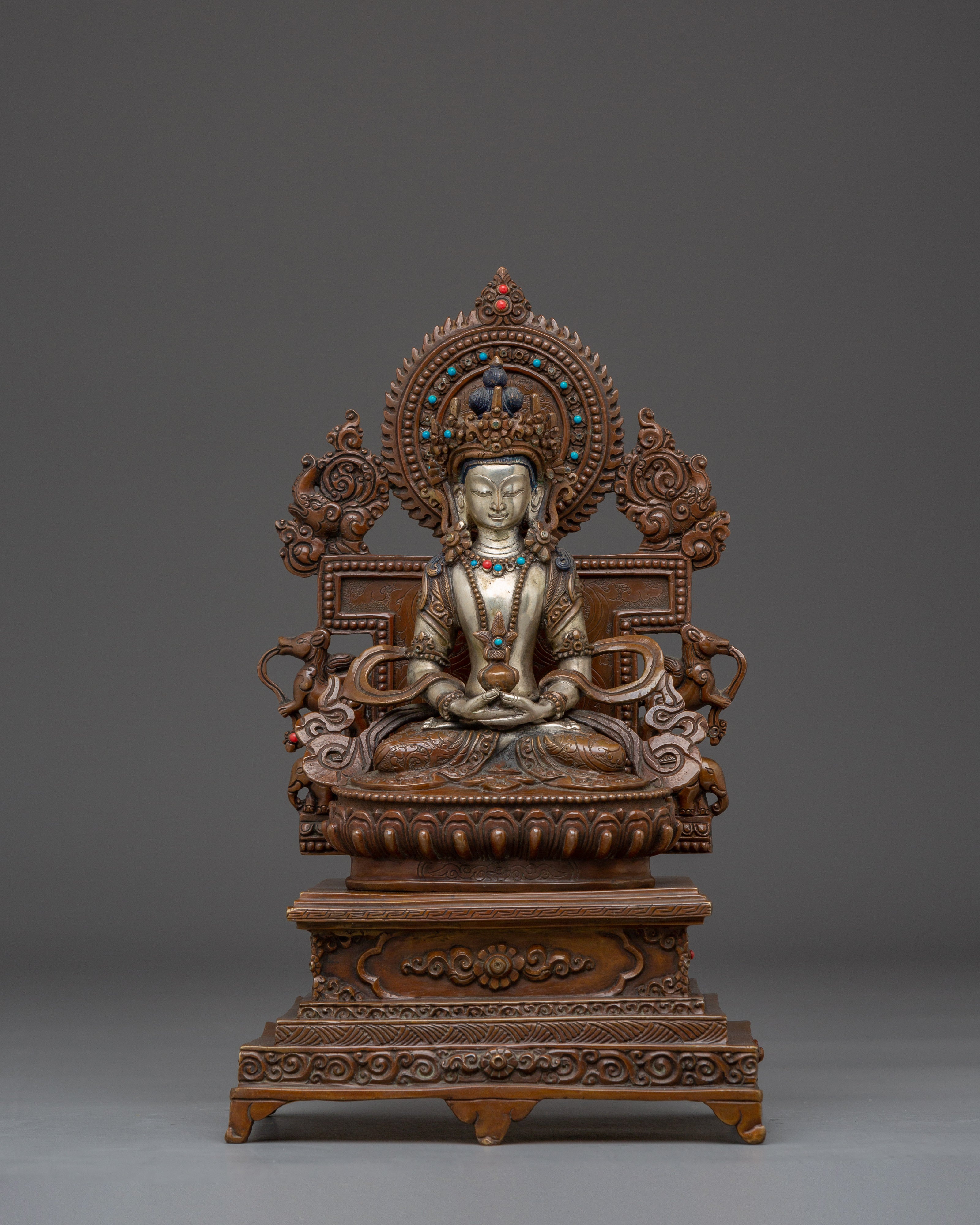 Amitayus Buddha Statue with Throne 