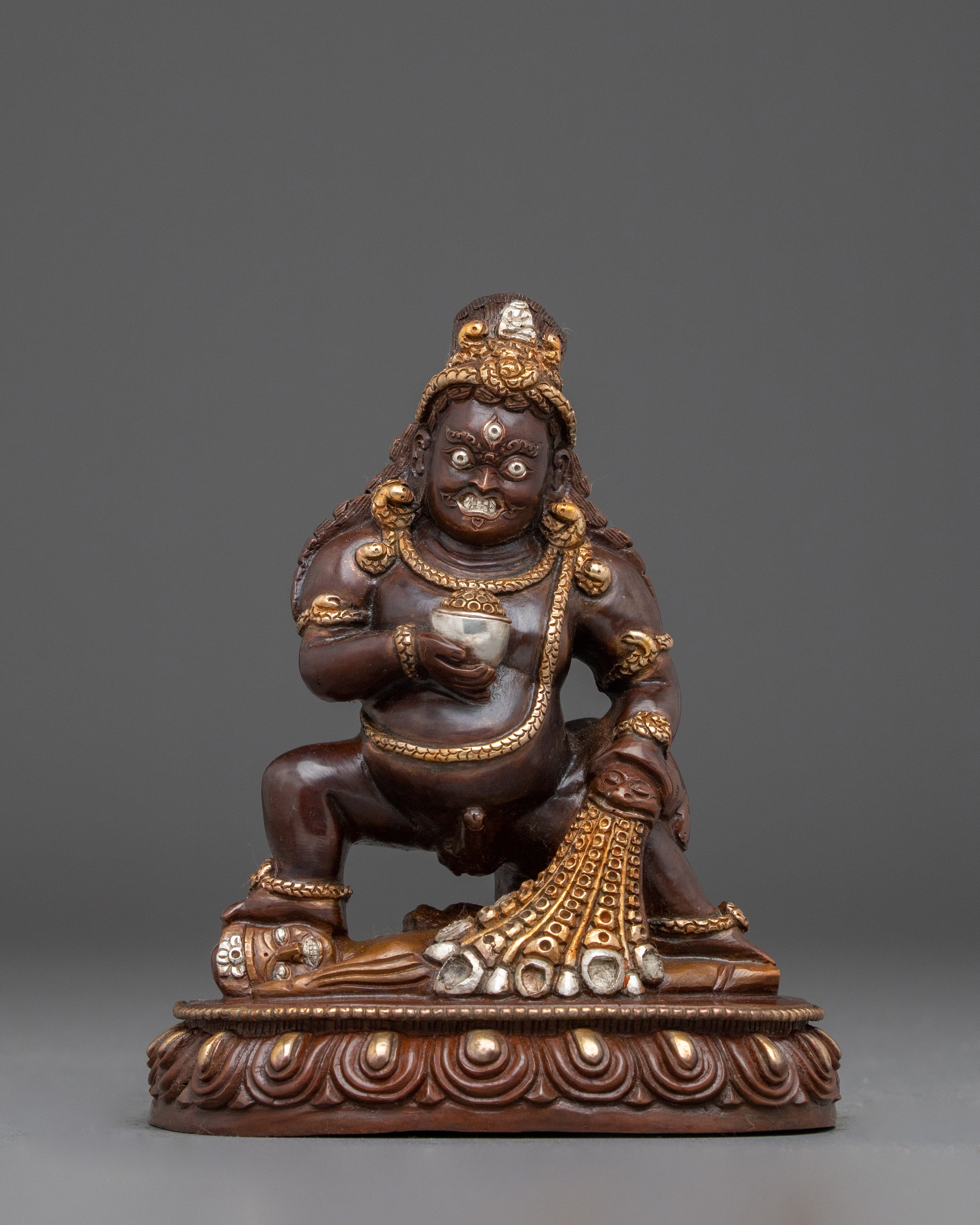 Black Dzambhala Statue: Wrathful Wealth Deity 